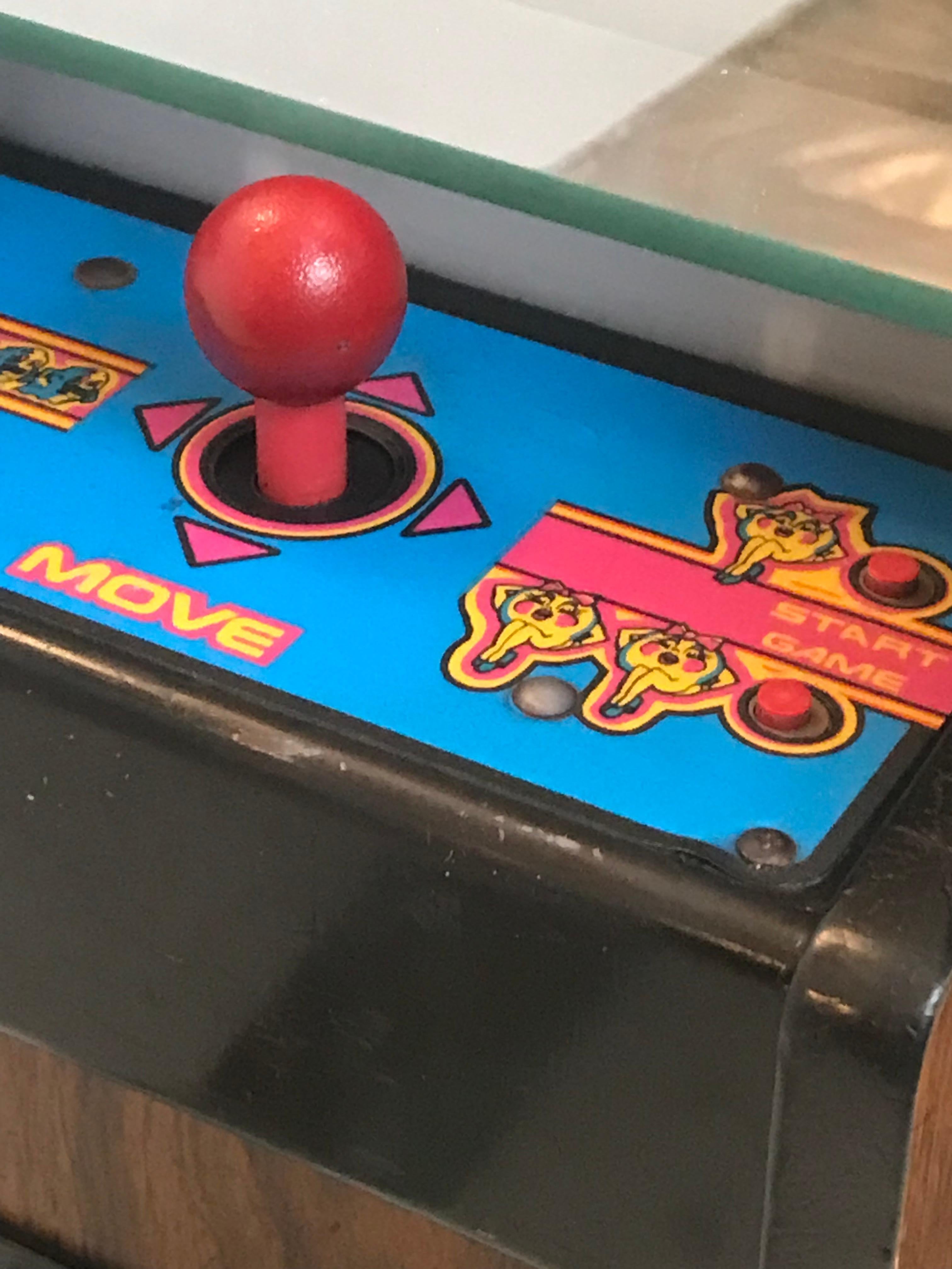 Modern Early Production 1st Generation Ms. Pac-Man Cocktail Table with “SpeedUp Chip��”
