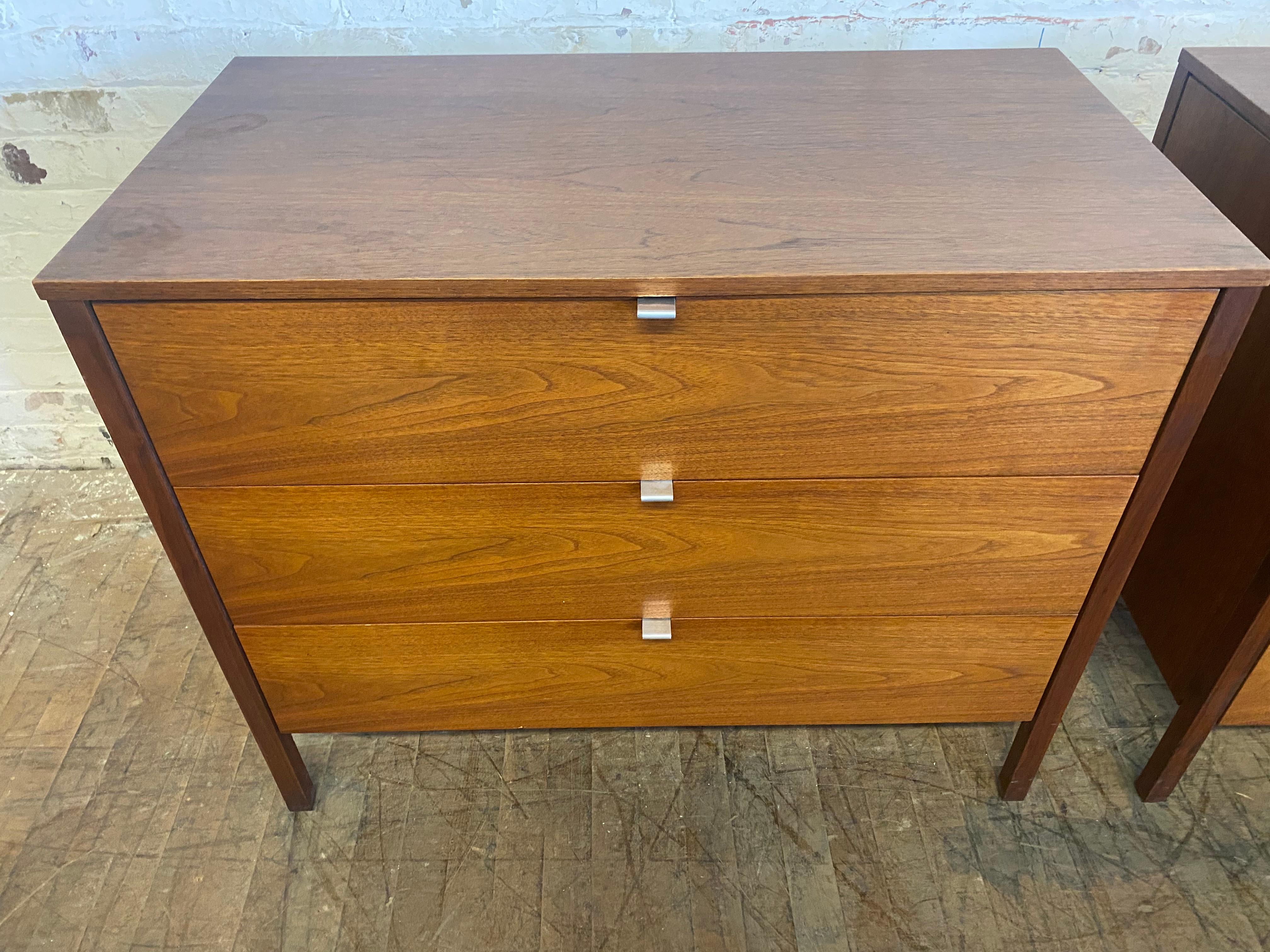 Mid-20th Century Early Production 3 Drawer Chests Designed by Florence Knoll / Knoll