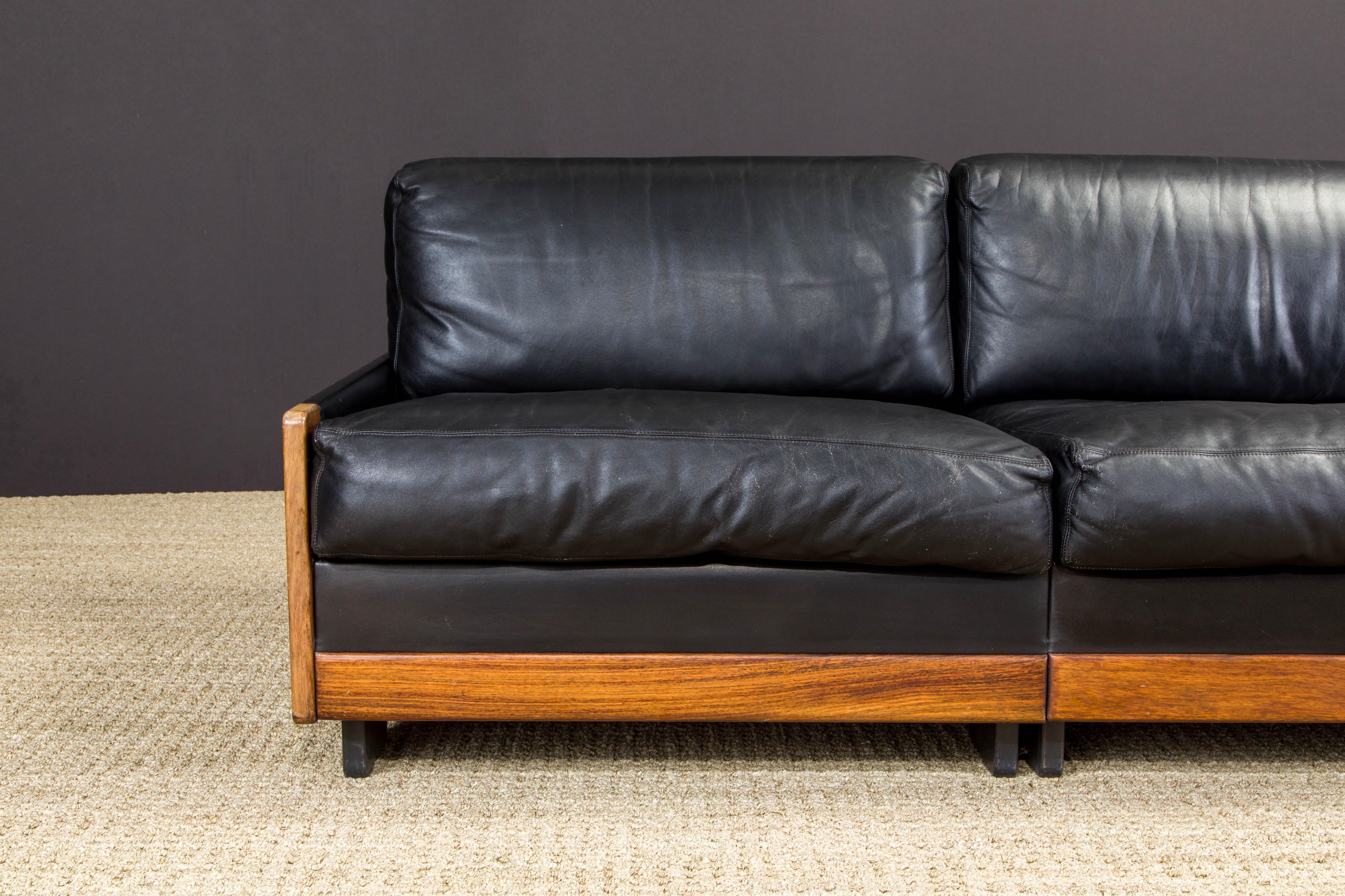 Leather Early Production #920 Sofa by Afra & Tobia Scarpa for Cassina, c 1966, Signed For Sale