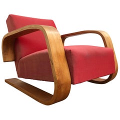 Early Production Armchair 400 'TANK' Chair Alvar Aalto, Artek Sweden 1946-1956