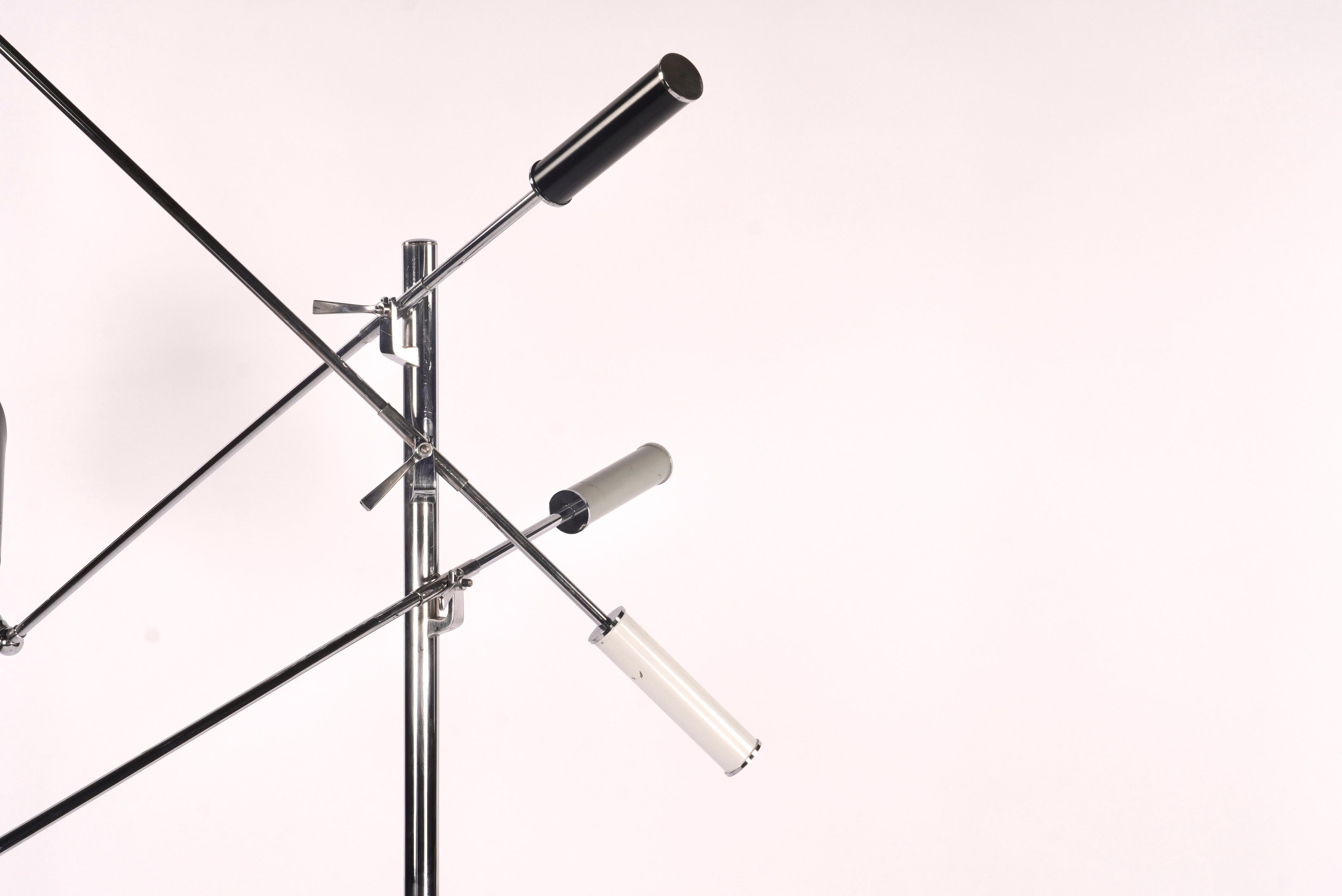 Aluminum Early 1950s Production Arredoluce Triennale Floor Lamp by Angelo Lelli Italy