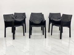 Early Production 'Cab' Armchairs by Mario Bellini for Cassina, c 1978, Signed