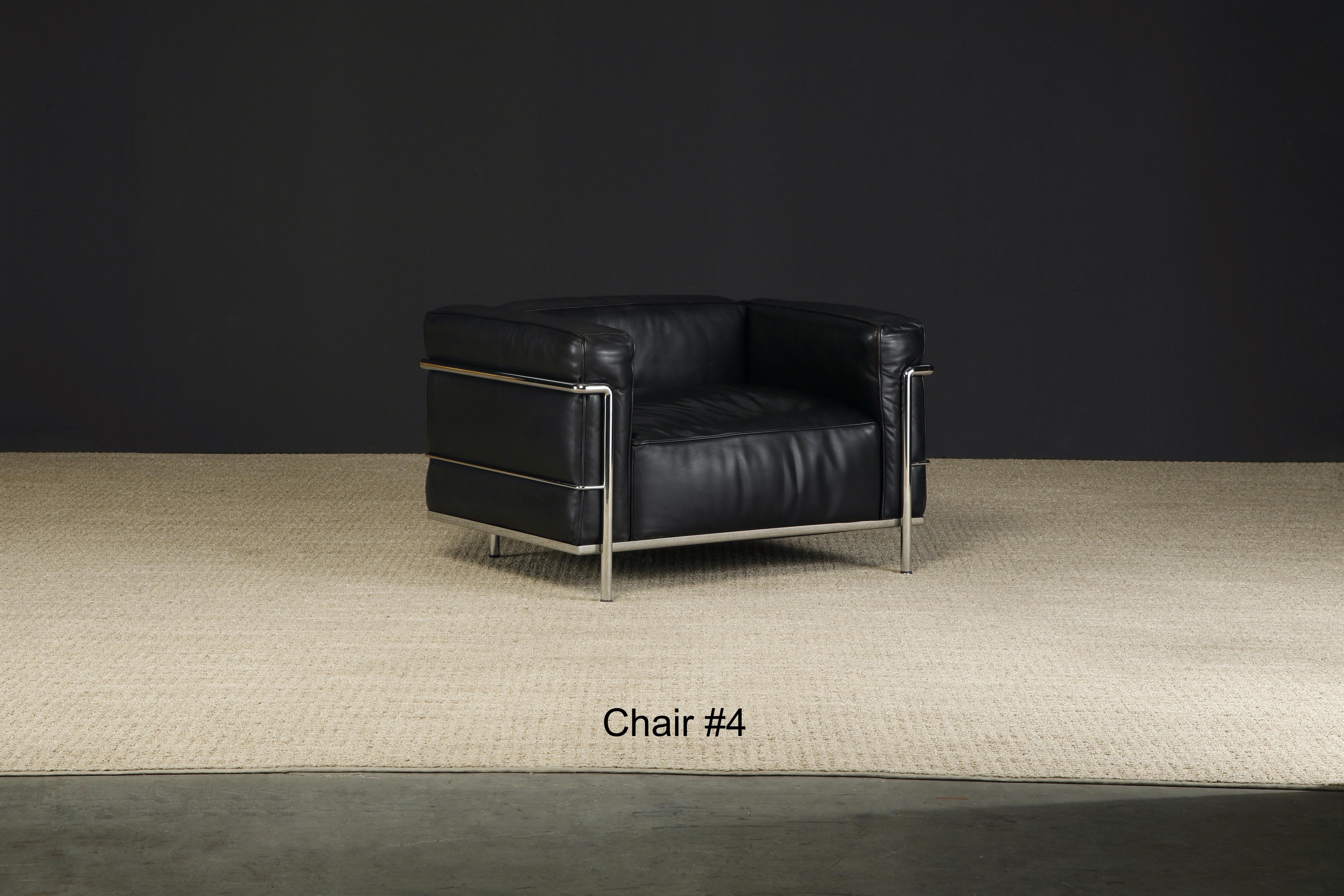 Early Production Collectors LC3 Club Chairs by Le Corbusier for Cassina, Signed 7