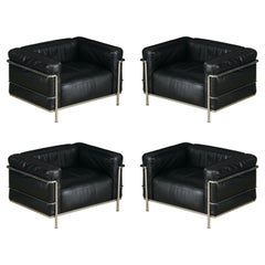 Early Production Collectors LC3 Club Chairs by Le Corbusier for Cassina, Signed