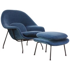 Early Production Eero Saarinen for Knoll Womb Chair and Ottoman