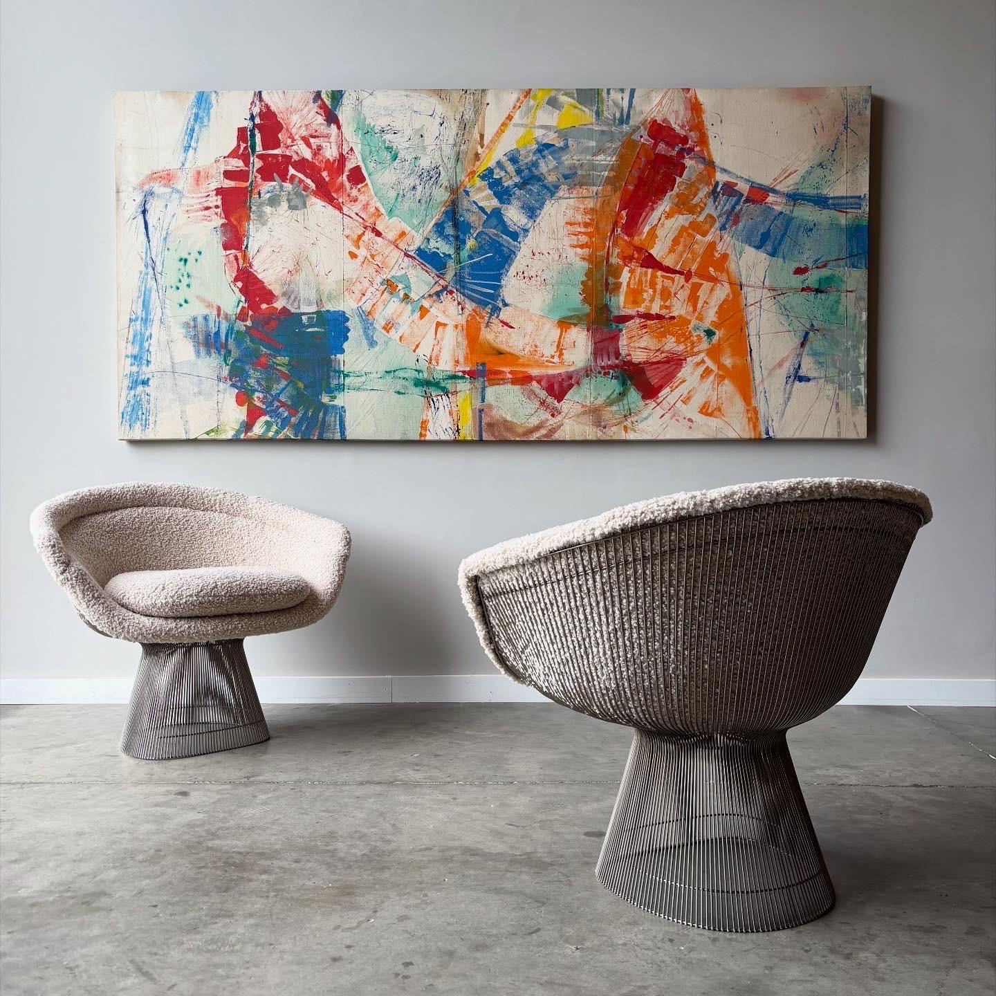 Chaises longues en fil de fer Eero Saarinen - Knoll - Nouvellement tapissées en vente 1