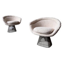 Early Production Eero Saarinen Wire Lounge Chairs - Knoll - Newly Upholstered