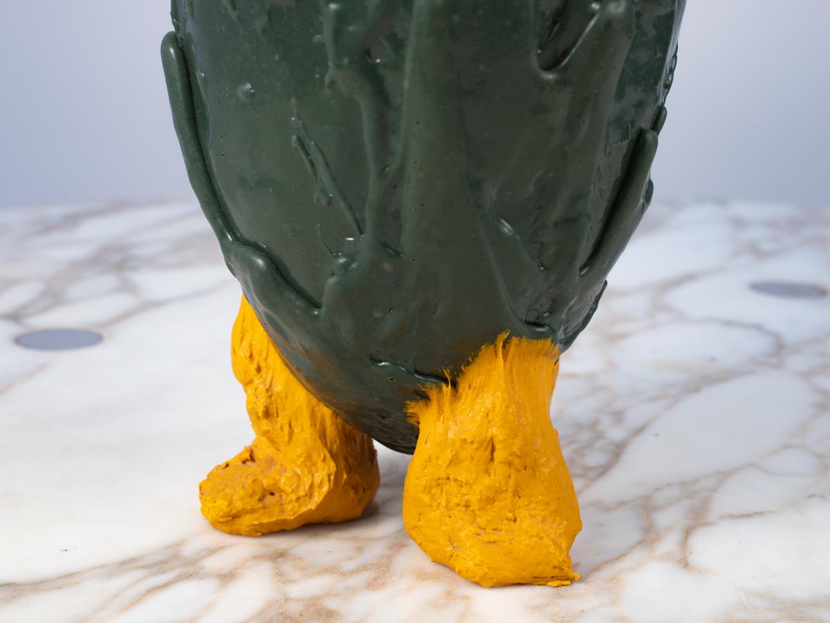 Late 20th Century Early Production Gaetano Pesce Amazonia Vase, Green and Yellow For Sale