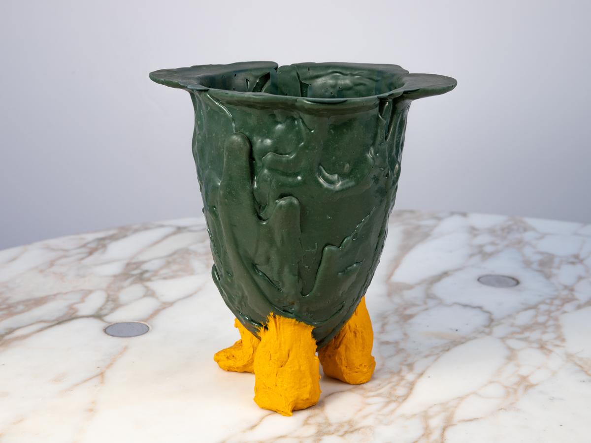 Early Production Gaetano Pesce Amazonia Vase, Green and Yellow For Sale 2