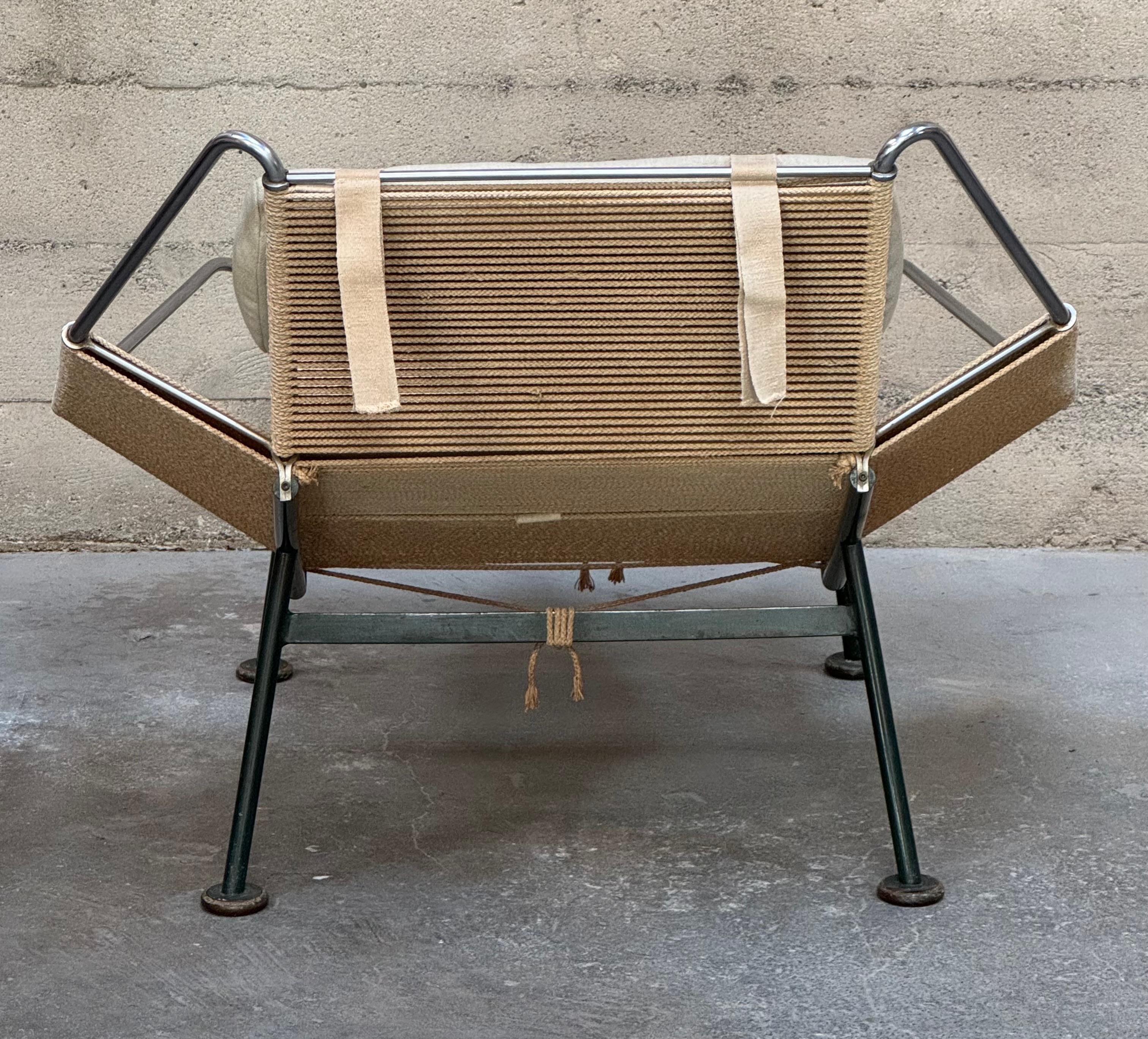 Telaio verde di prima produzioneHans Wegner Flag Halyard Lounge PP225 Getama in vendita 2