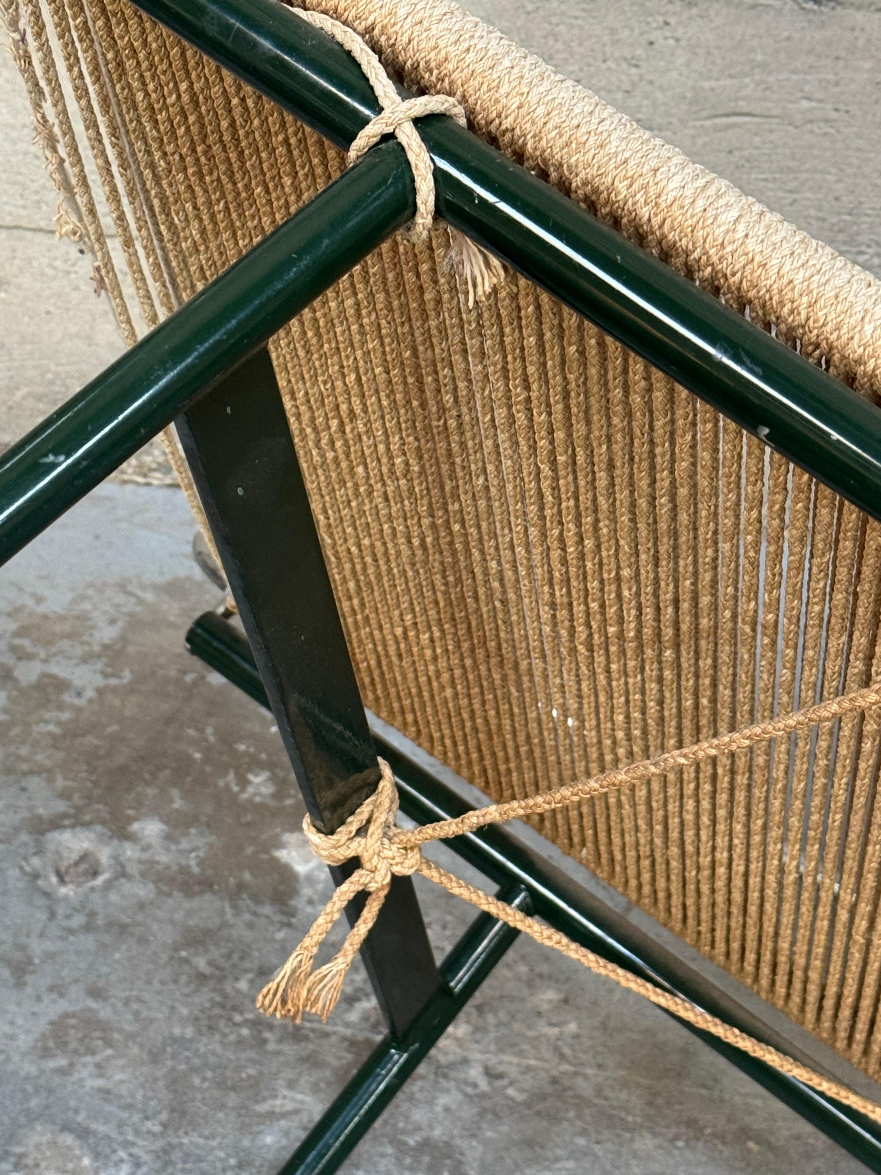 Telaio verde di prima produzioneHans Wegner Flag Halyard Lounge PP225 Getama in vendita 5