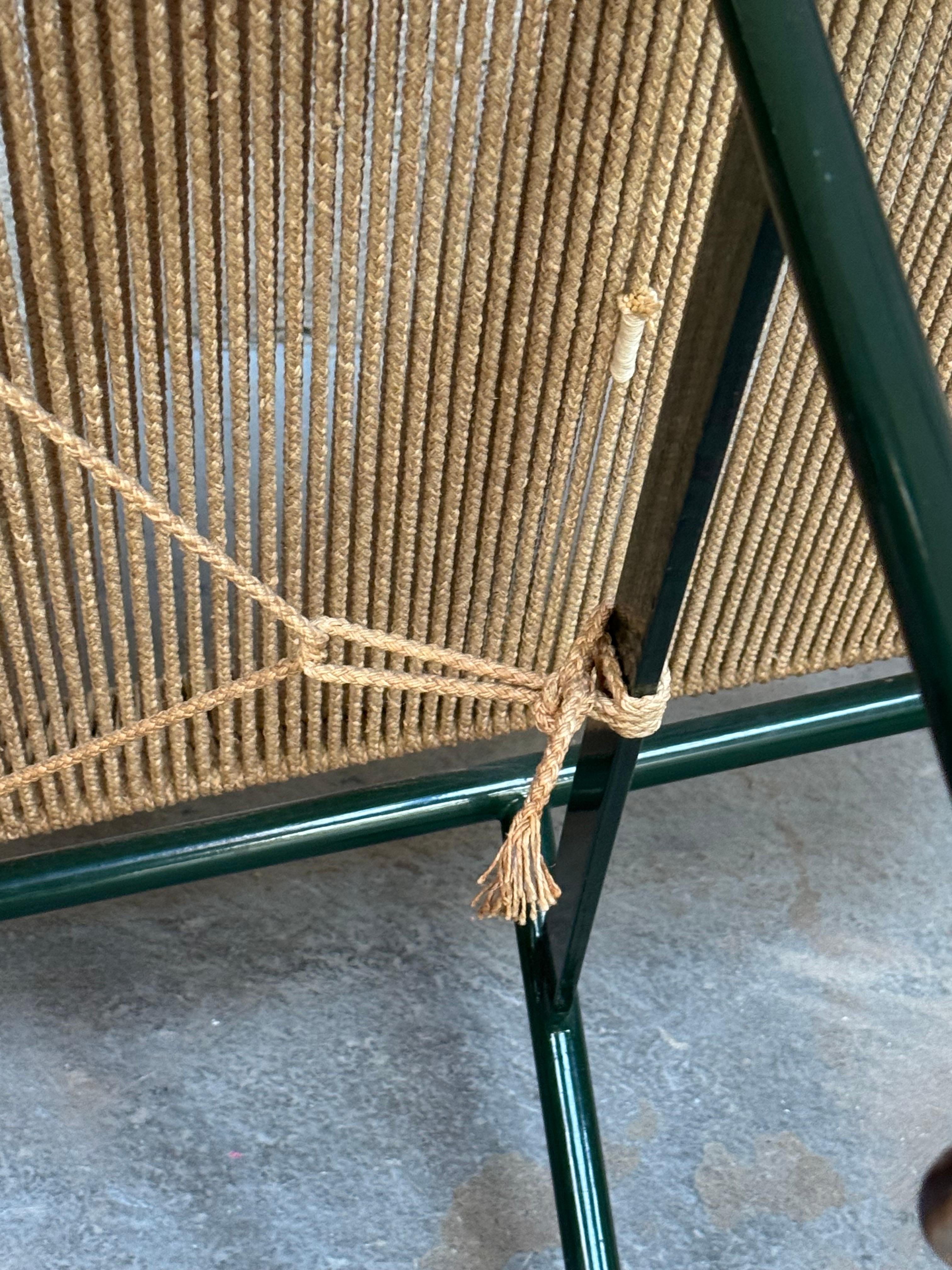 Telaio verde di prima produzioneHans Wegner Flag Halyard Lounge PP225 Getama in vendita 6