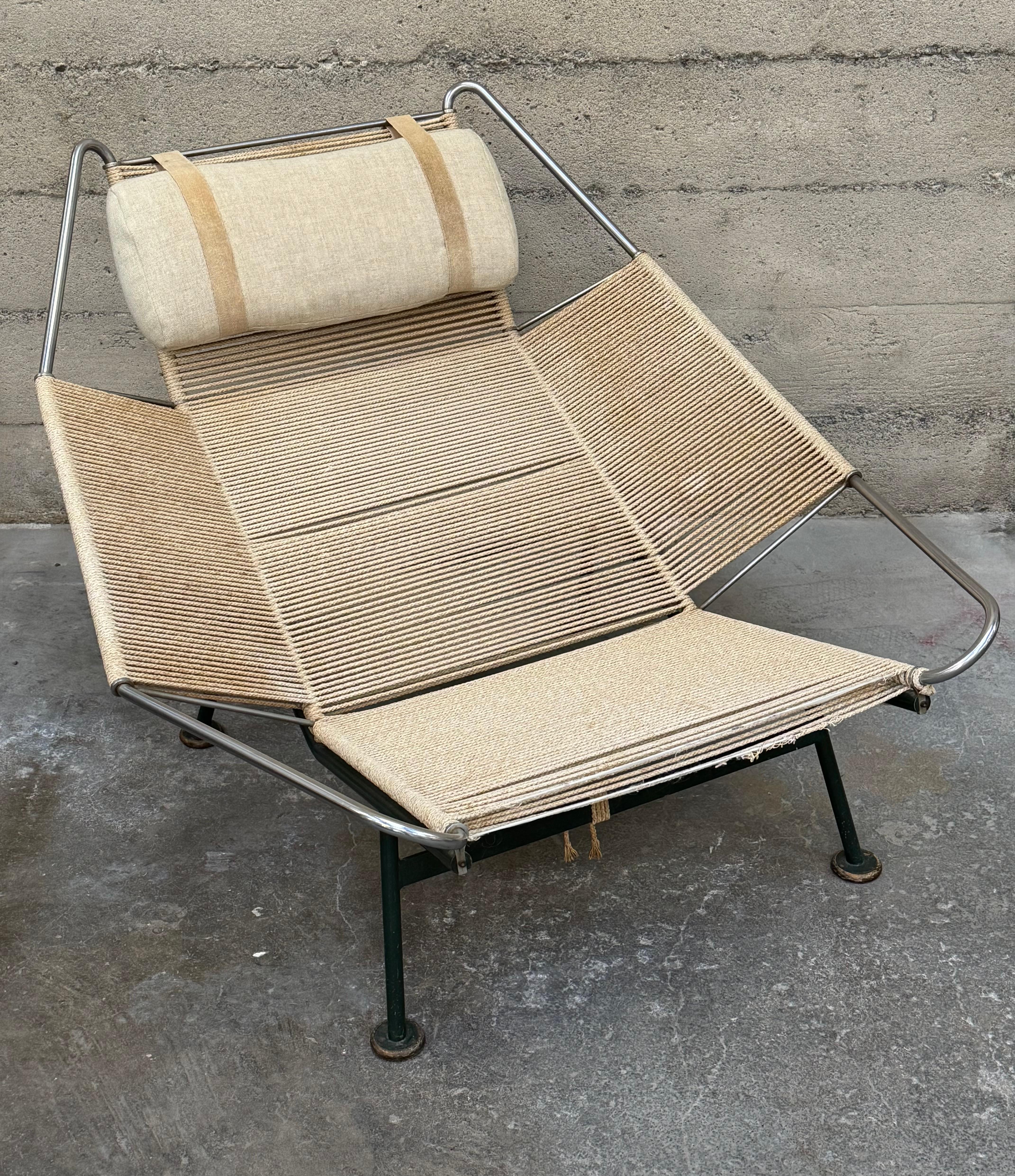 Danese Telaio verde di prima produzioneHans Wegner Flag Halyard Lounge PP225 Getama in vendita
