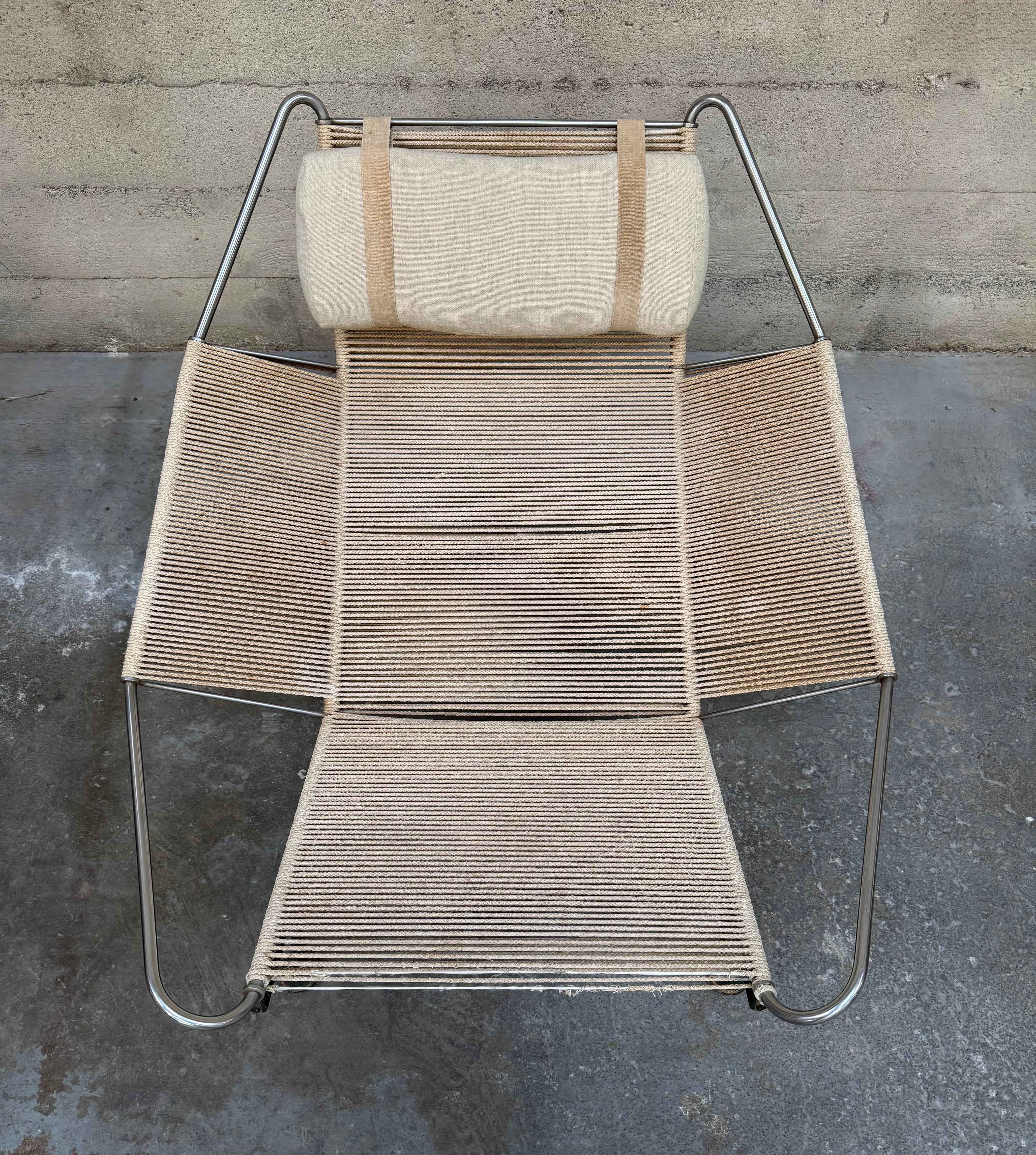 Fatto a mano Telaio verde di prima produzioneHans Wegner Flag Halyard Lounge PP225 Getama in vendita