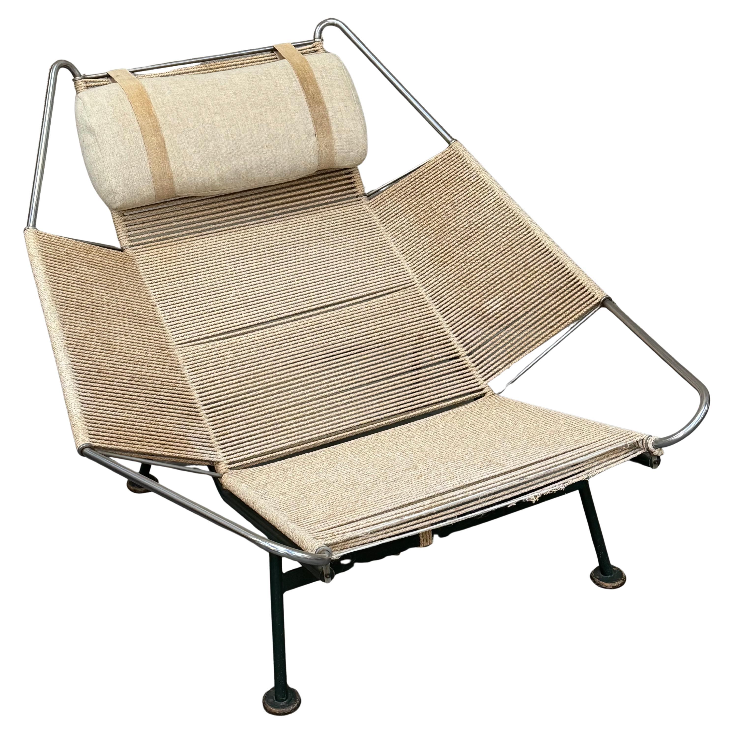 Telaio verde di prima produzioneHans Wegner Flag Halyard Lounge PP225 Getama in vendita