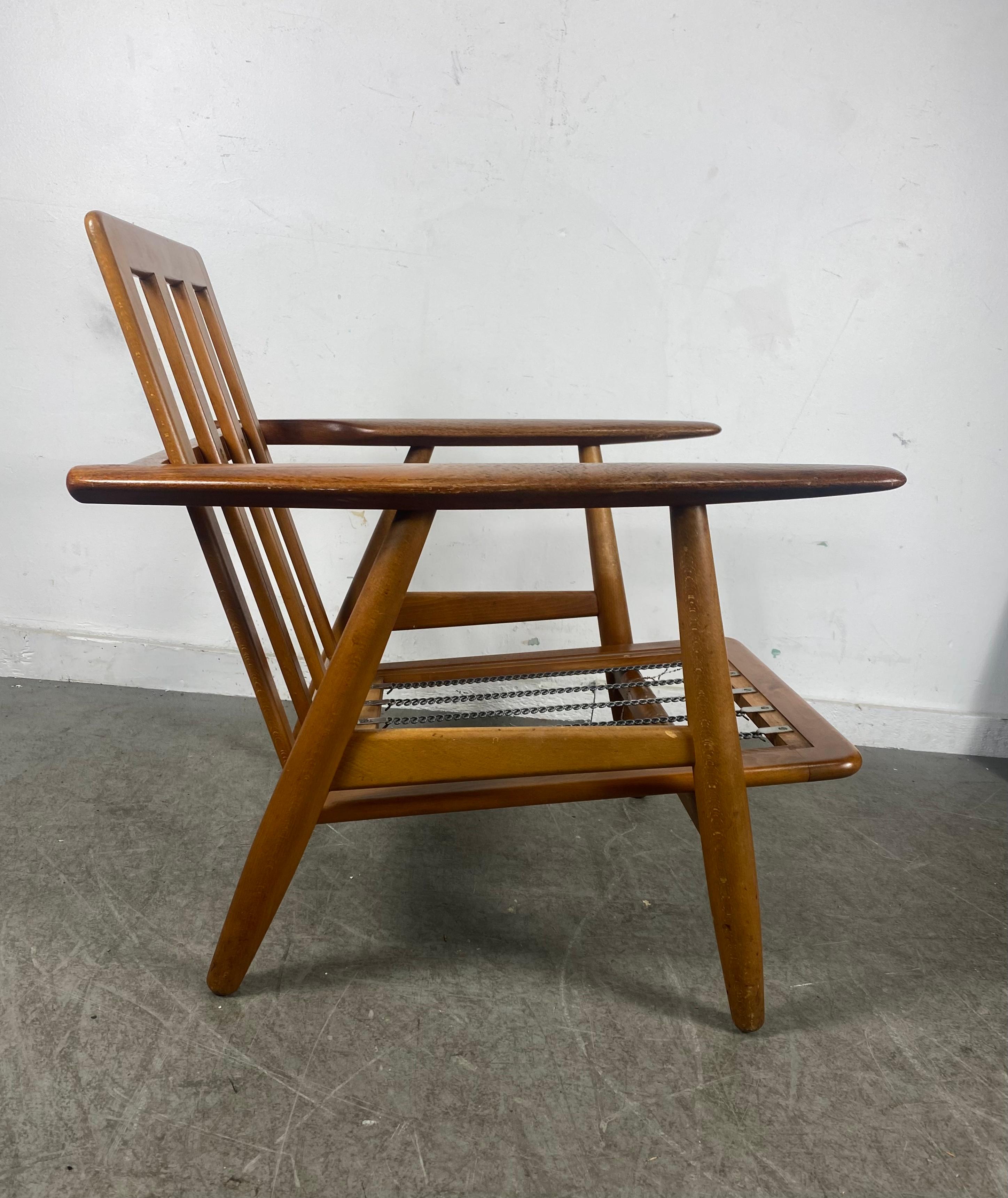 Early Production Hans Wegner Getama GE-240 Lounge Chair / Denmark For Sale 4