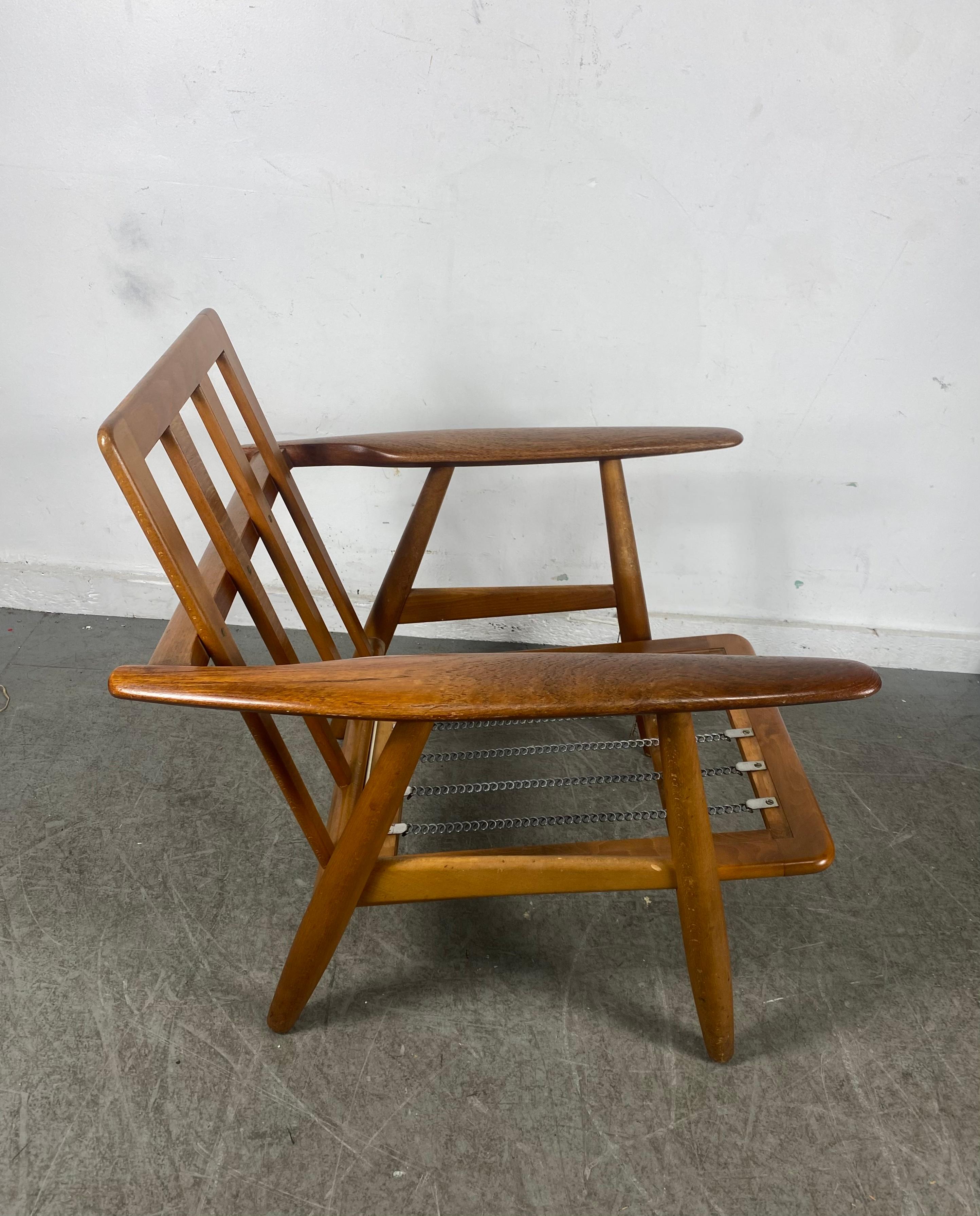 Early Production Hans Wegner Getama GE-240 Lounge Chair / Denmark For Sale 5