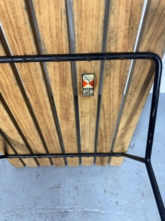 Early production Harry Bertoia / Knoll Slat Bench .Wood & Iron. Classic Modern