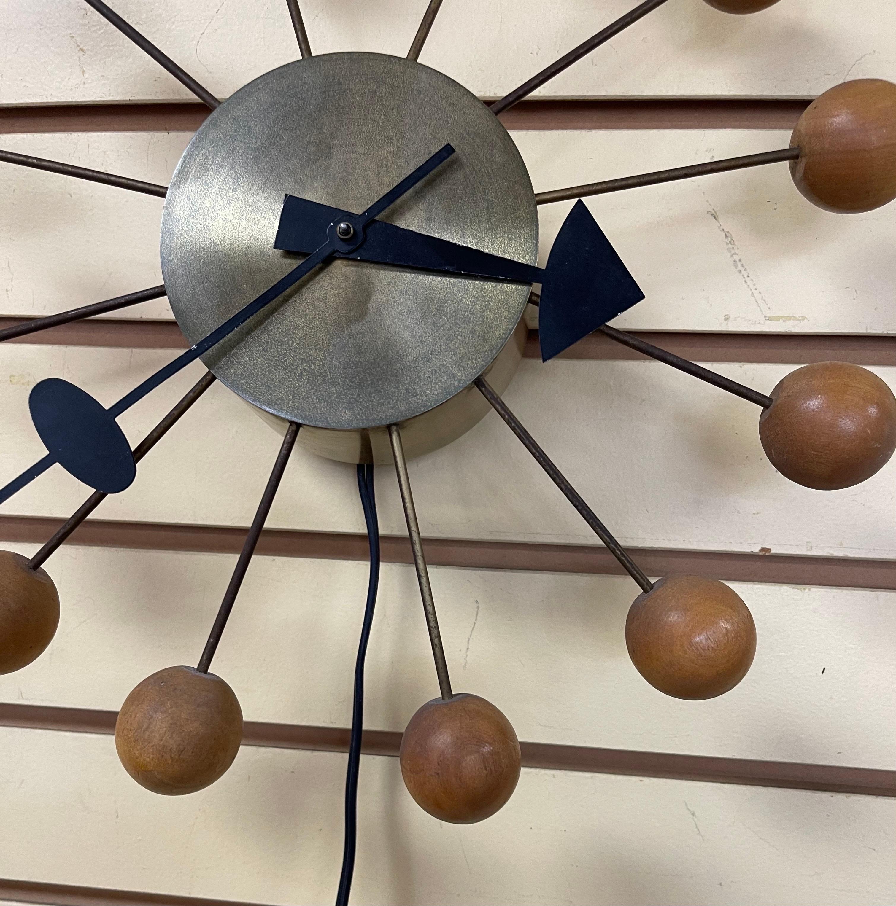 Metal Early Production Iconic Ball Clock Designed by George Nelson for Howard Miller For Sale