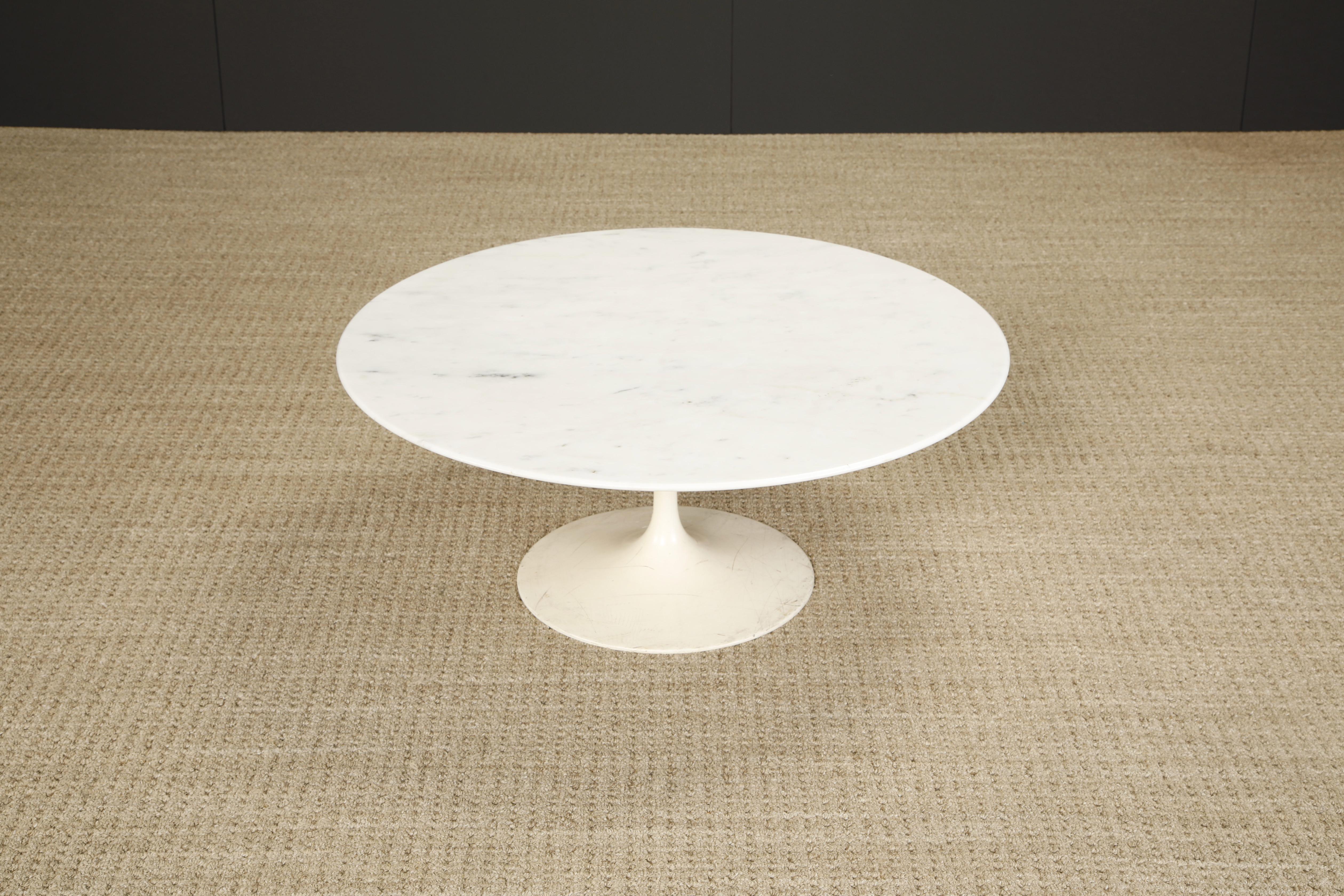 Mid-20th Century Early Production Knoll Associates Marble Tulip Coffee Table, c 1959, Signed