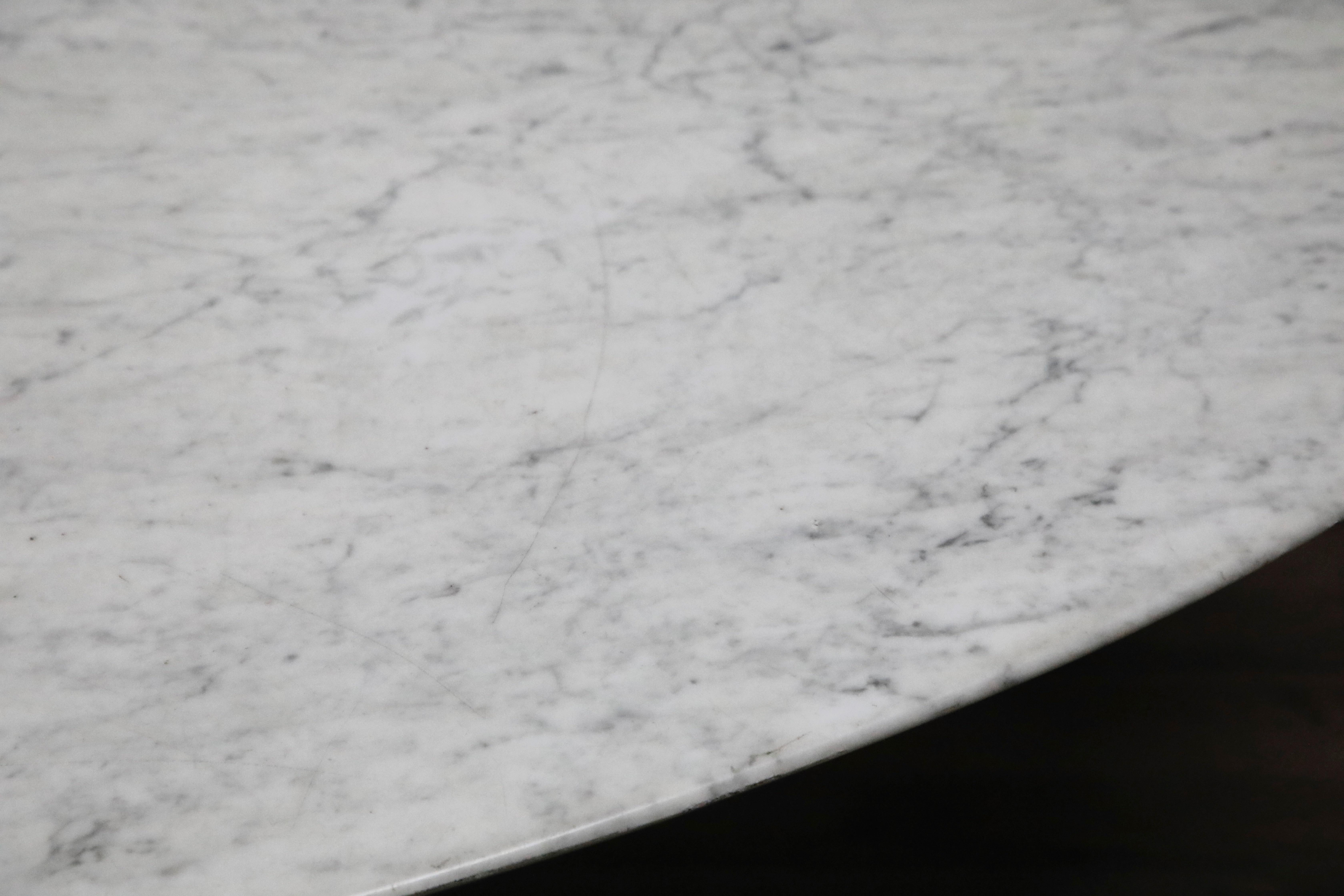 Early Production Knoll International Oval Marble Tulip Dining Table, Signed 1969 4