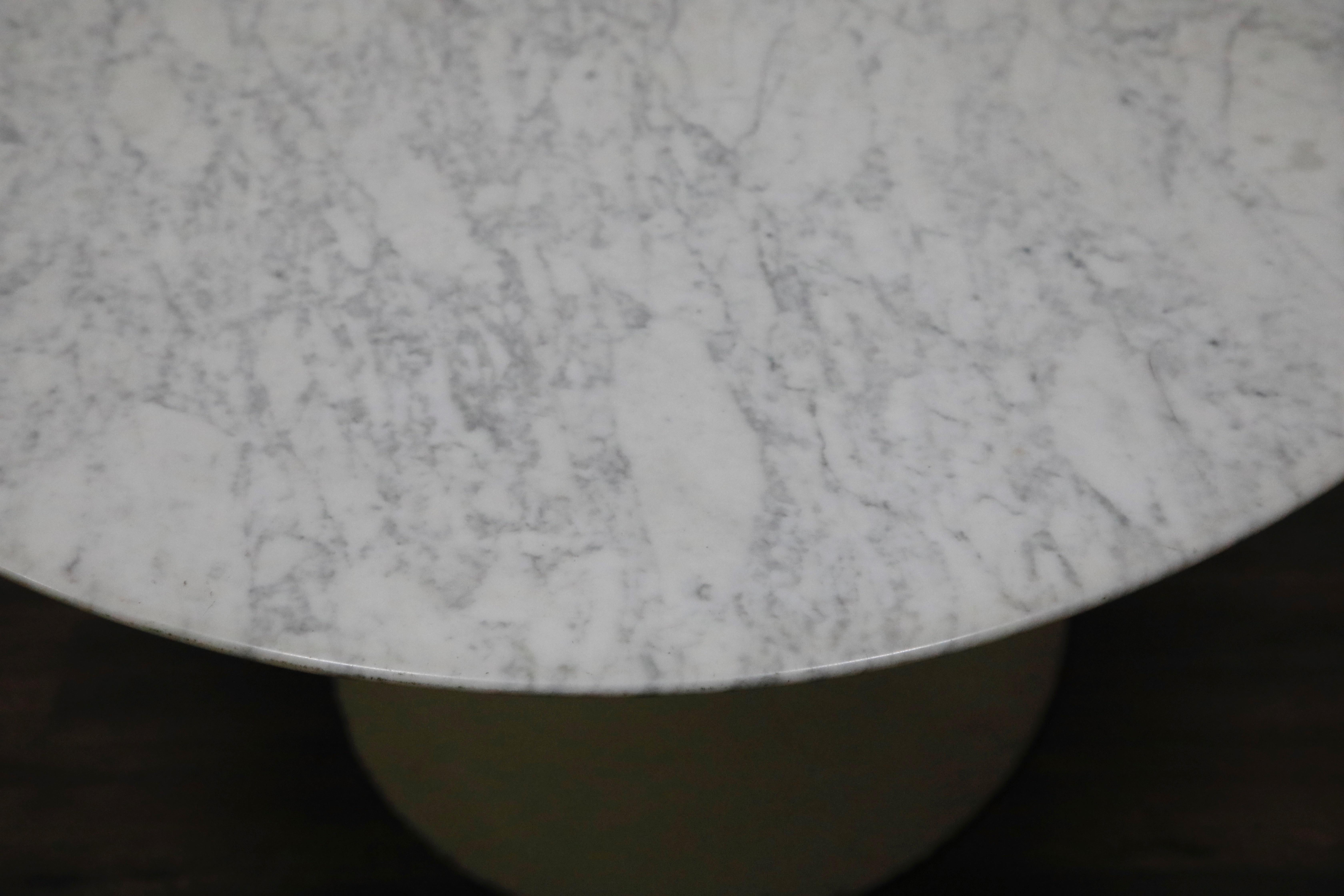 Early Production Knoll International Oval Marble Tulip Dining Table, Signed 1969 6