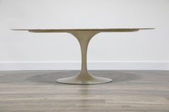 Early Production Knoll International Oval Marble Tulip Dining Table, Signed 1969