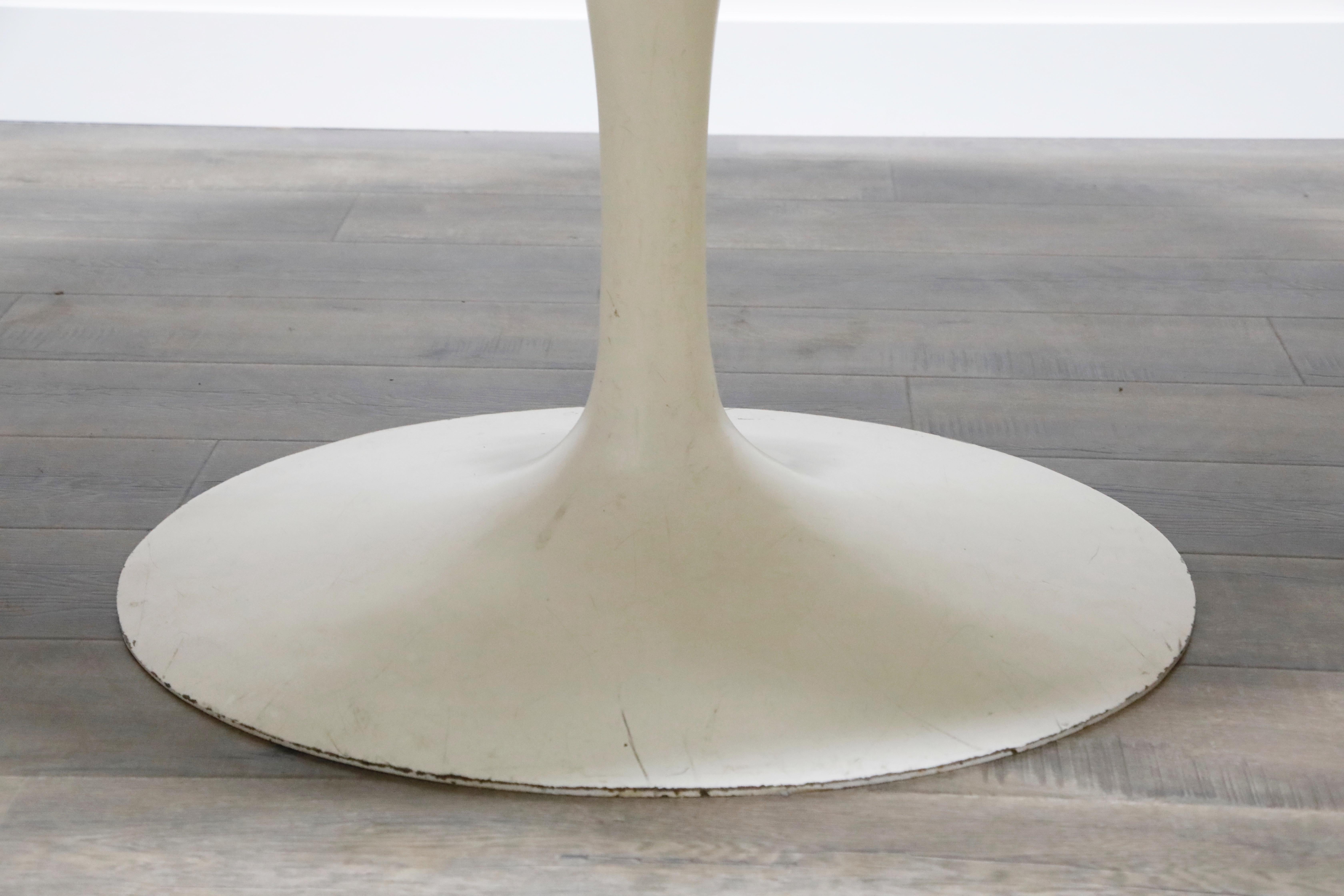 Early Production Knoll International Oval Marble Tulip Dining Table, Signed 1969 8