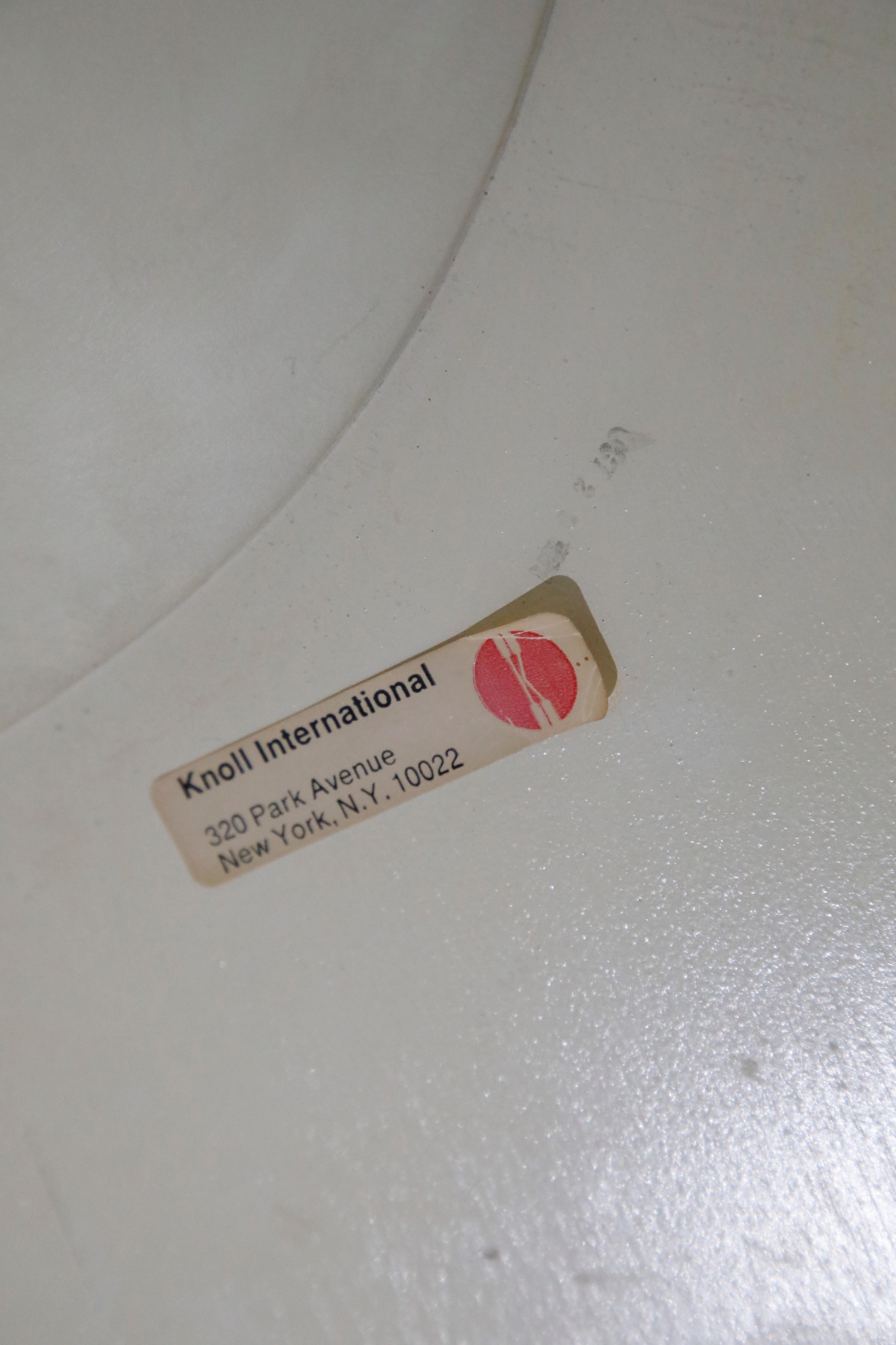 Mid-Century Modern Early Production Knoll International Oval Marble Tulip Dining Table, Signed 1969