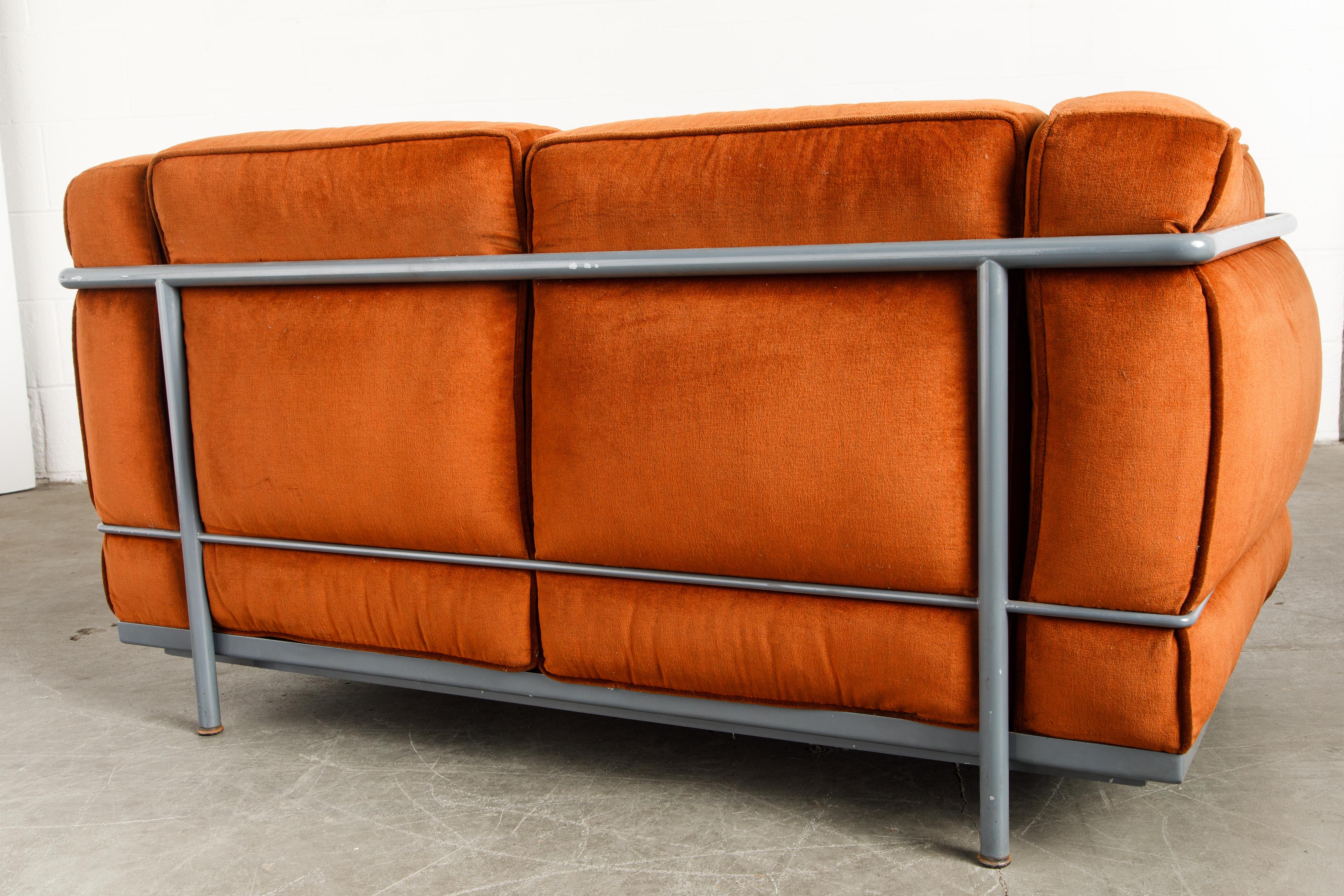 Early Production LC2 Loveseat Sofa by Le Corbusier for Cassina, c. 1965, Signed 8