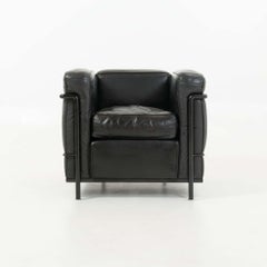 Early Production Le Corbusier Cassina LC2 Petite Modele Black Frame and Cushion