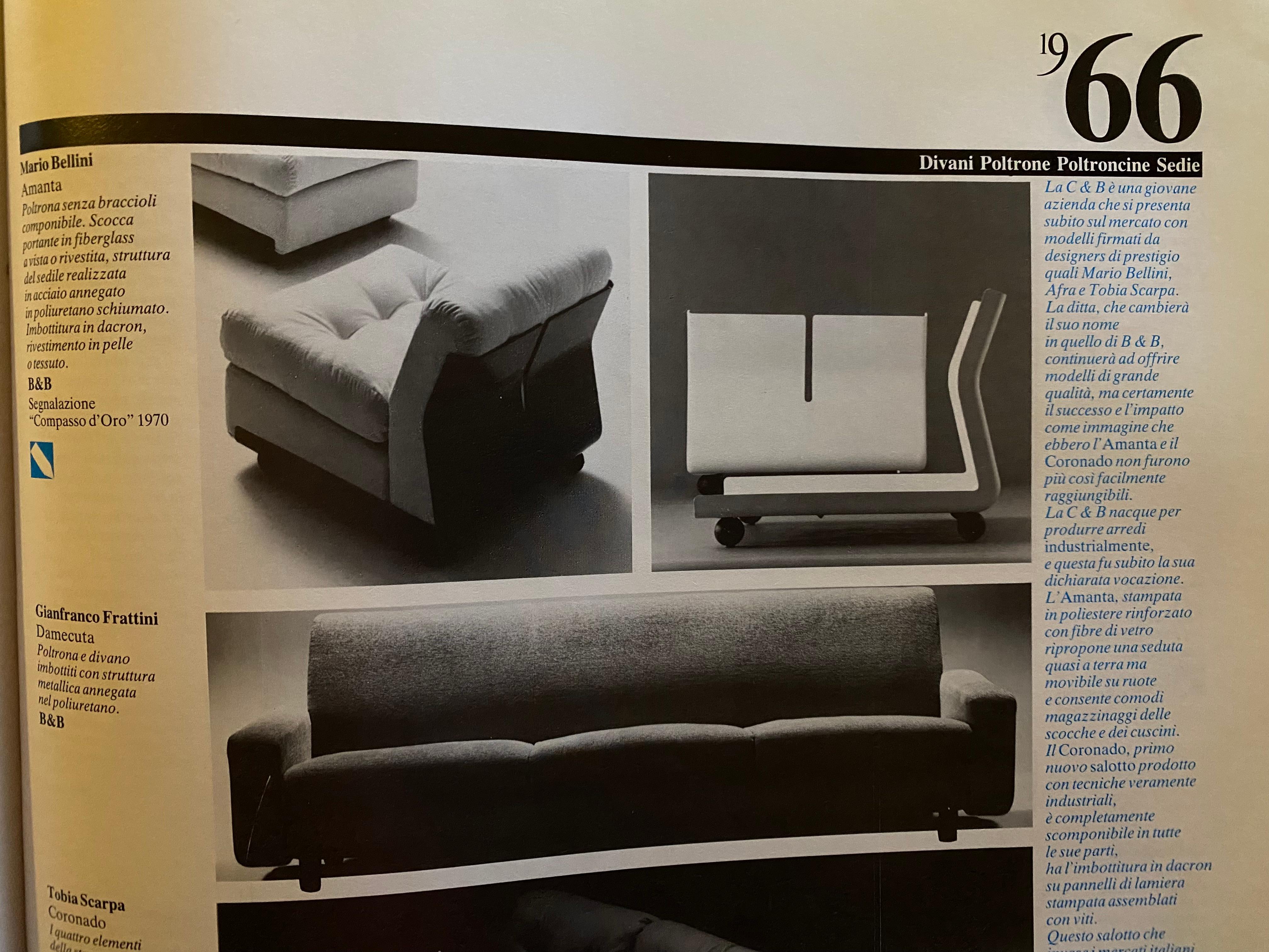 Italian Early Production Mario Bellini 'Amanta' Modular Sofa Set + Table C&B Italia 1966 For Sale