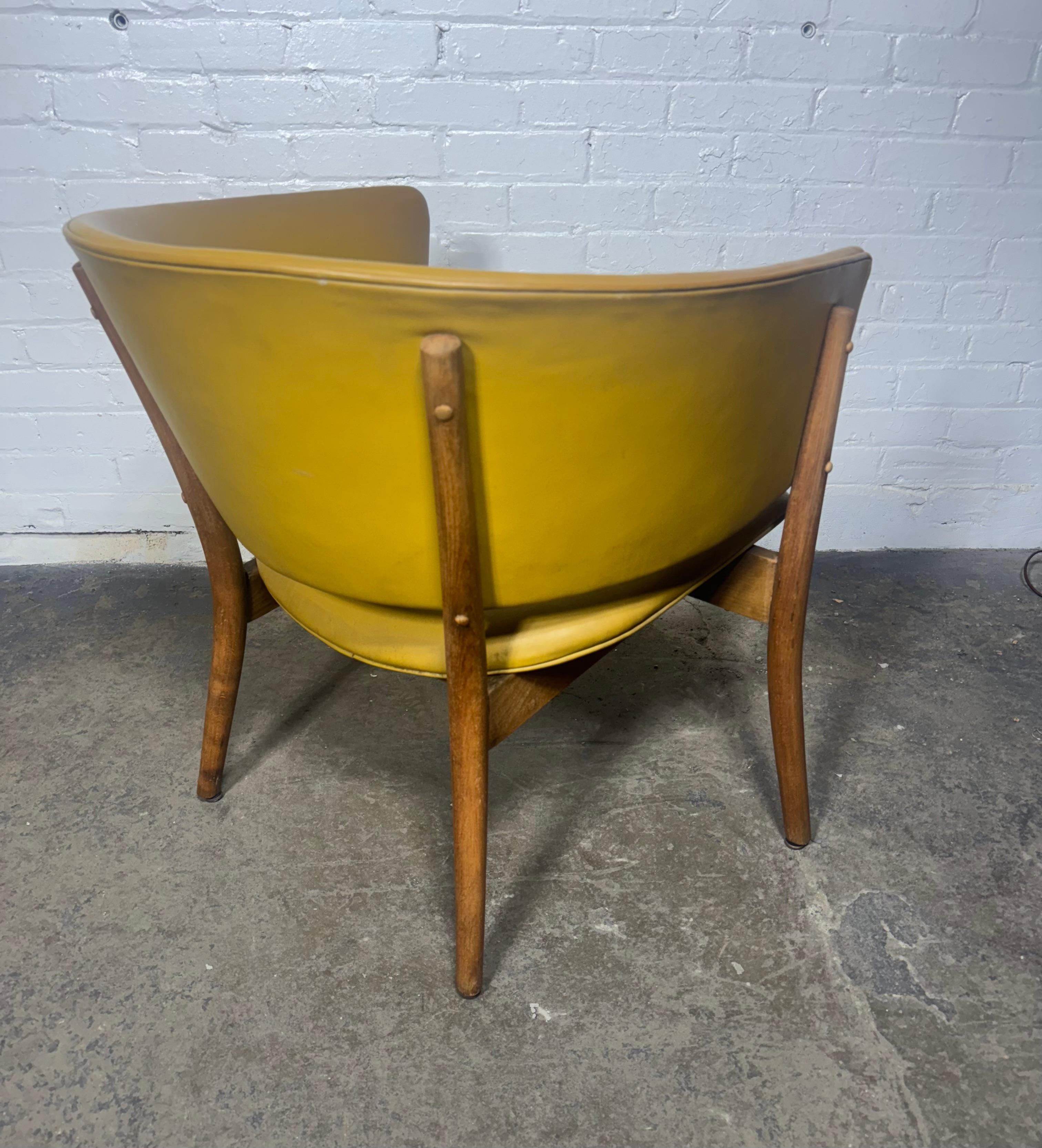 Faux Leather Early Production Nanna Ditzel Lounge Chair Model 83 For Sale