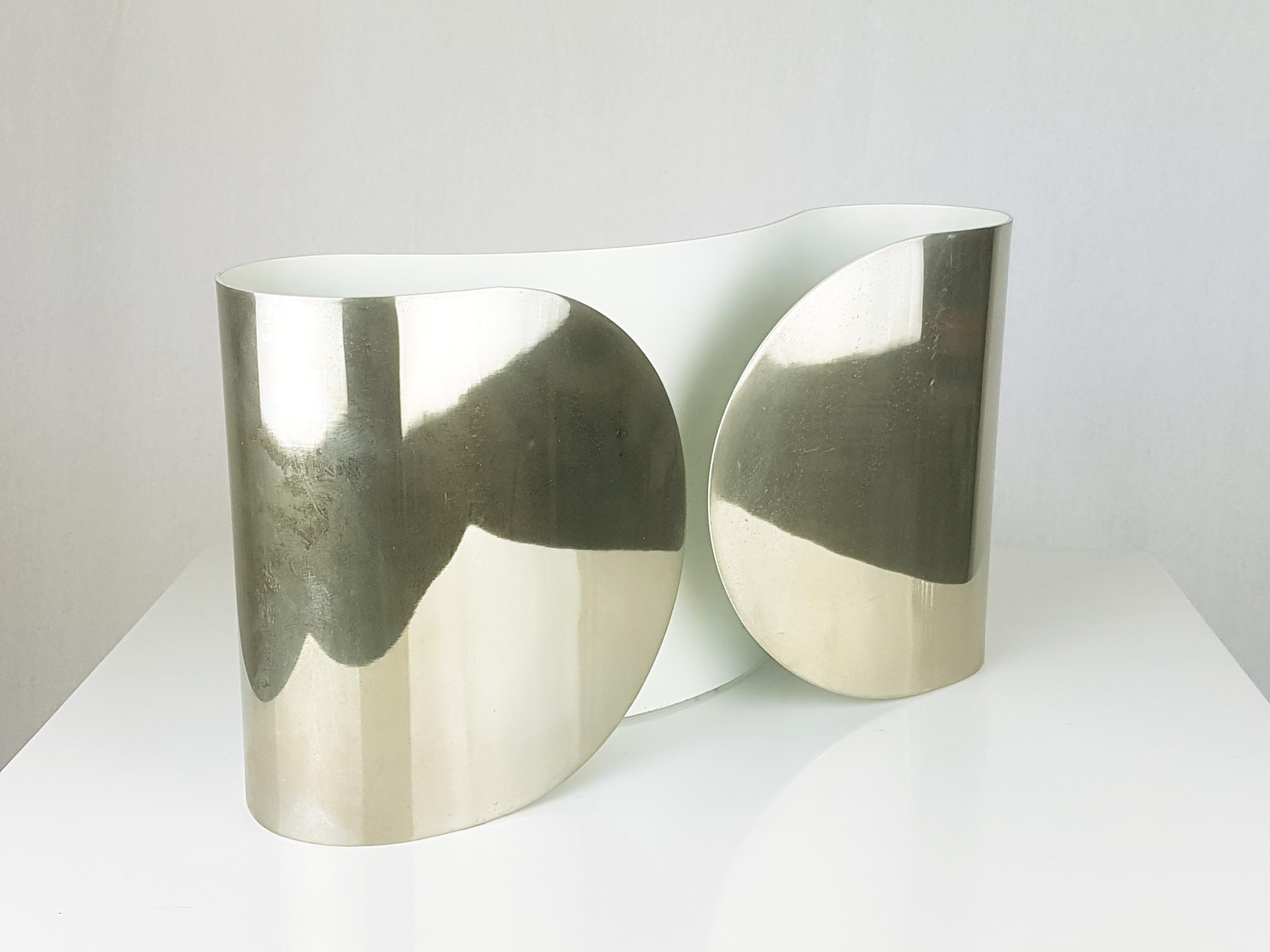 Early production steel Foglio Sconces by Afra & Tobia Scarpa for Flos, 1960s For Sale 3