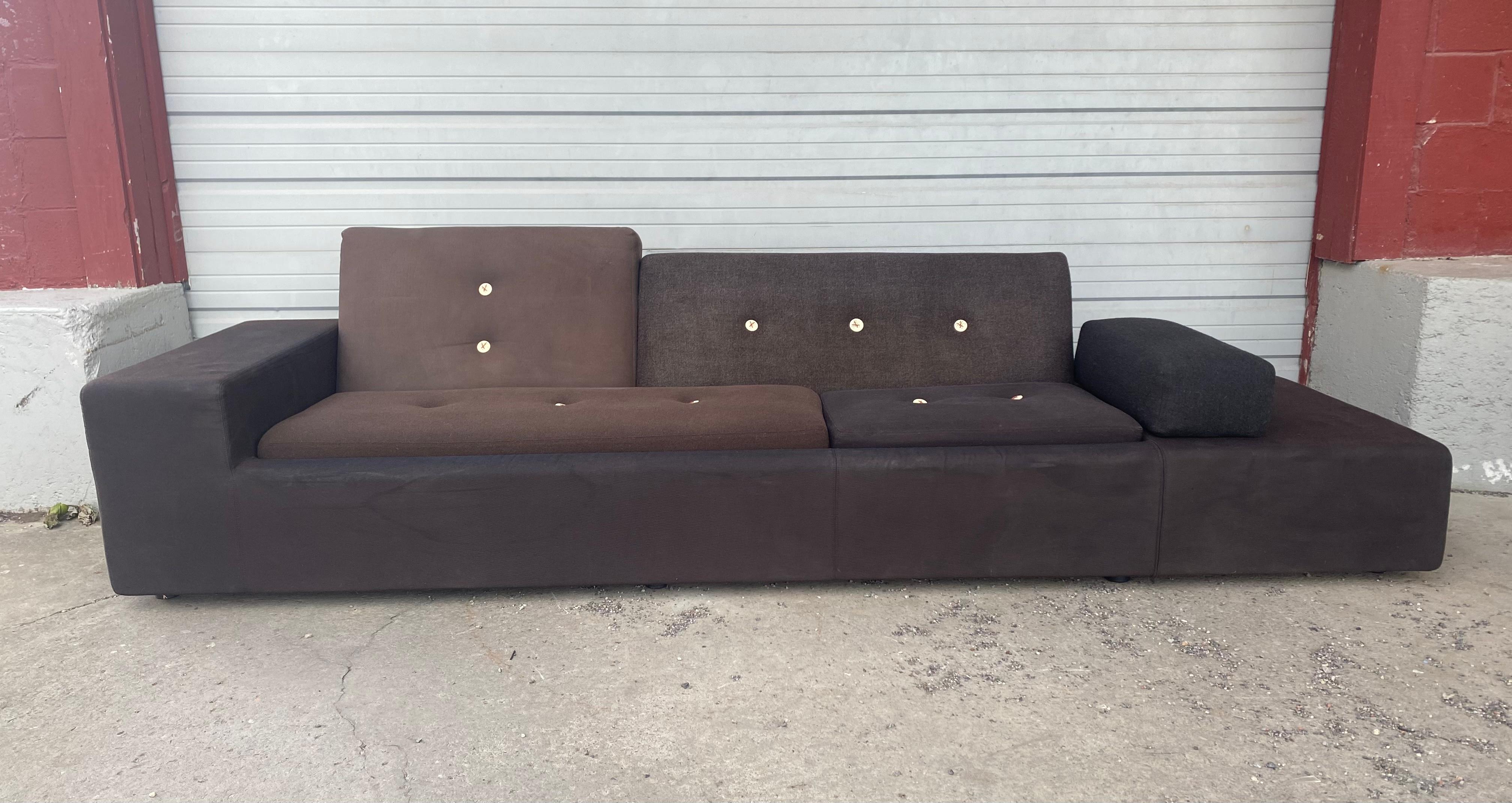 Early Production Vitra Polder Fabric Sofa Grey Two Tone Four-Seater Couch 7
