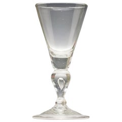 Early Queen Anne 18th Century Baluster Wine Glass, circa 1710