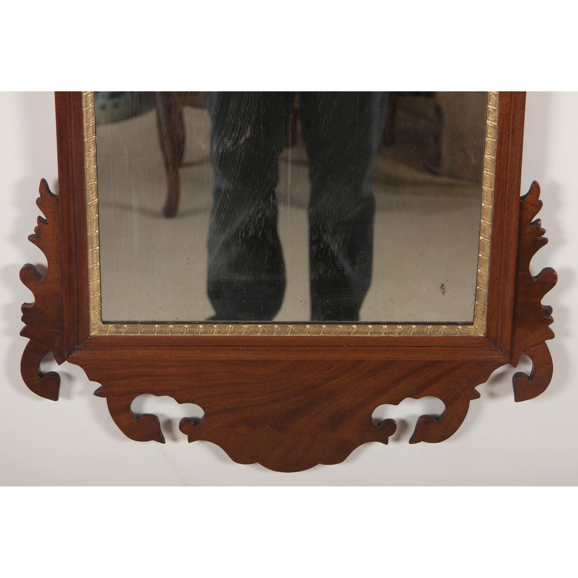 Mahogany Early Queen Anne Pier Mirror with Phoenix Crest
