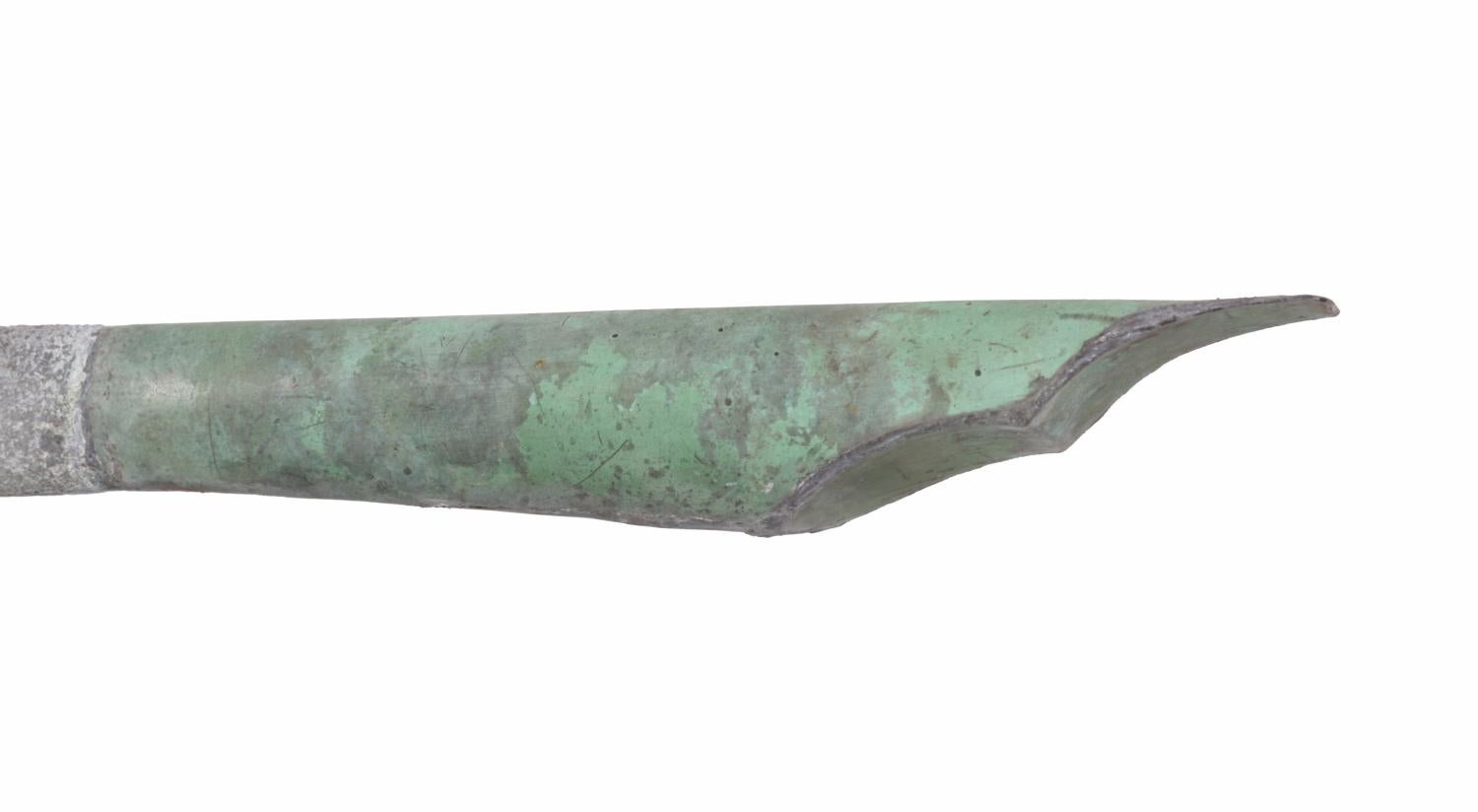 Metal Early Quill Weathervane with Exceptional Form and Original Surface