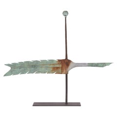 Antique Early Quill Weathervane with Exceptional Form and Original Surface