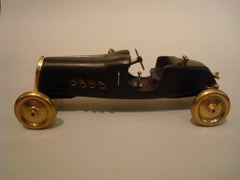 Folk Art Early Racing Speedway, Indianapolis Type, Brass and Wood, Automobilia