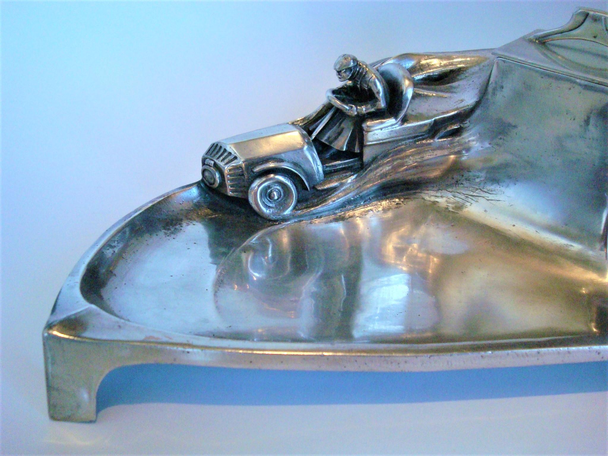 Early Racing Car Sculpture Desk Piece / Inkwell, ca. 1905-1915 Automobilia 2