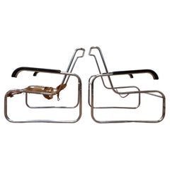 Early rare chrome Bauhaus Marcel Breuer B 35 Armchairs, Thonet - 1930s