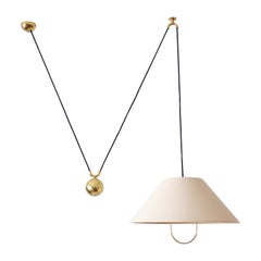 Early, Rare & Elegant Counterweight Pendant Lamp by Florian Schulz Germany 1960s