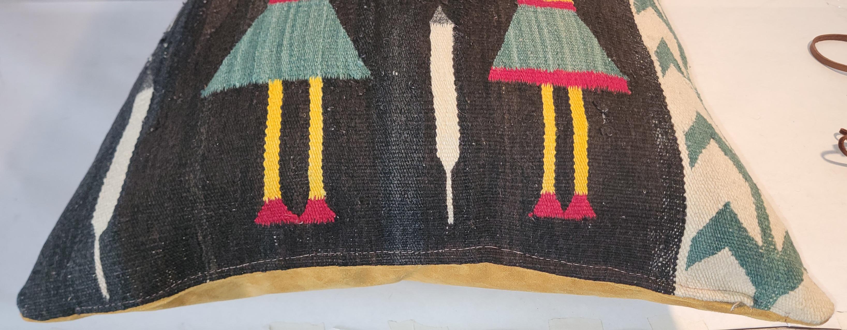 Stile Adirondack Cuscini di tessitura indiana Navajo Yei, antichi e rari in vendita
