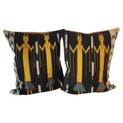 Early & Rare Navajo Yei Indian Weaving Pillows
