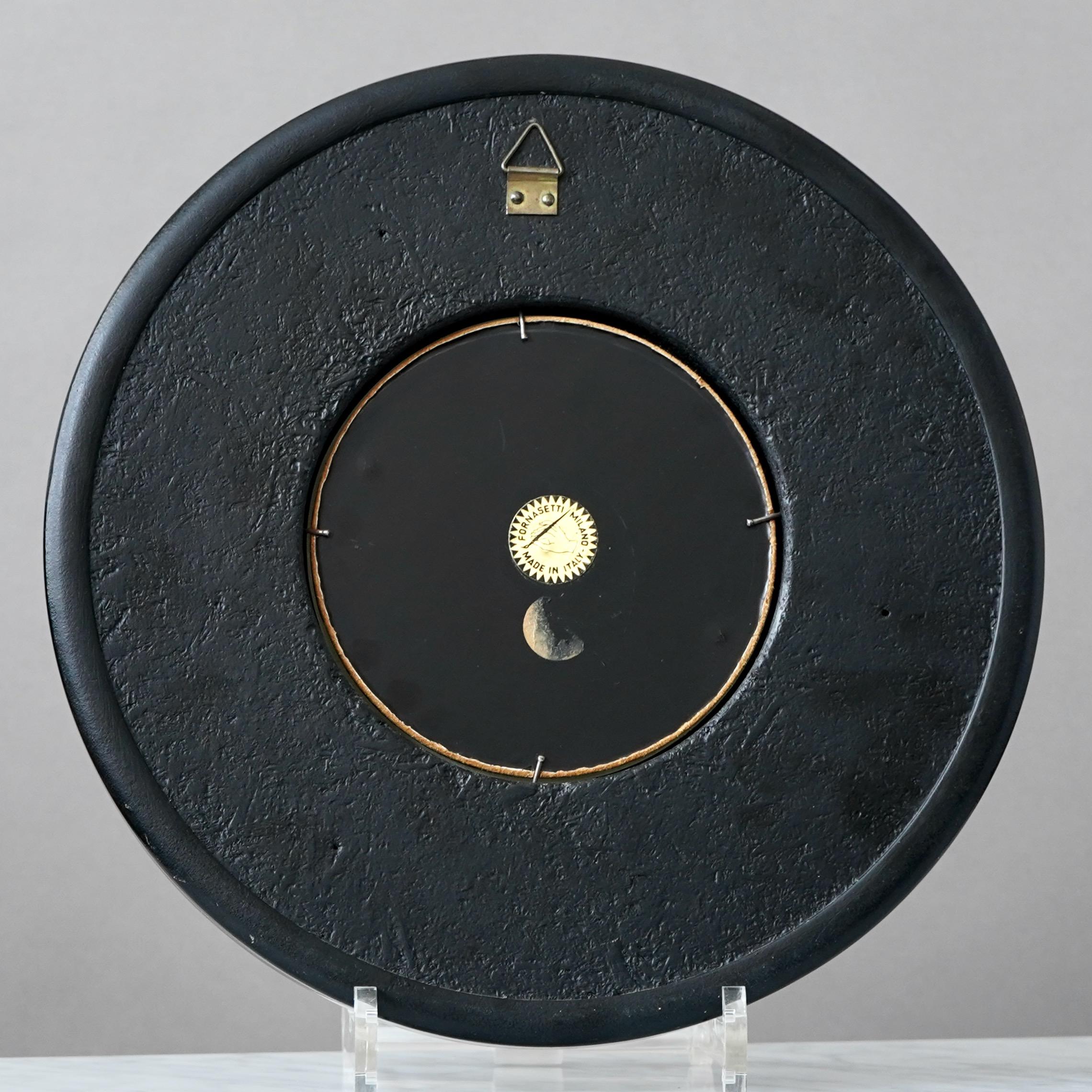 Early Rare Piero Fornasetti 'Corona di fiori' Convex Optical Mirror, Italy 1950s For Sale 1