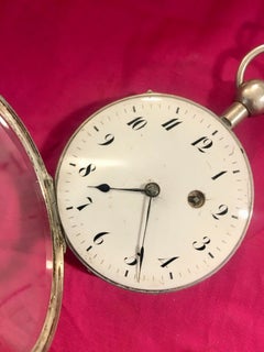 Early Rare Silver Verge Quarter Repeater Geneva Pocket Watch