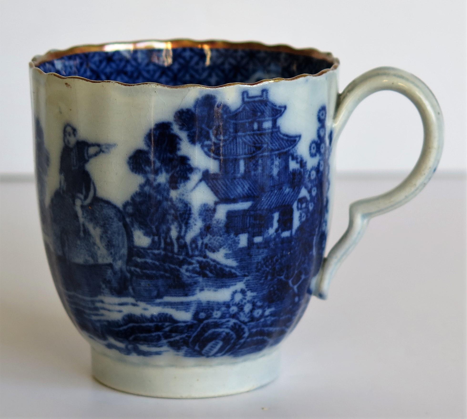 This is a good, very early, rare  blue and white coffee cup in the 
