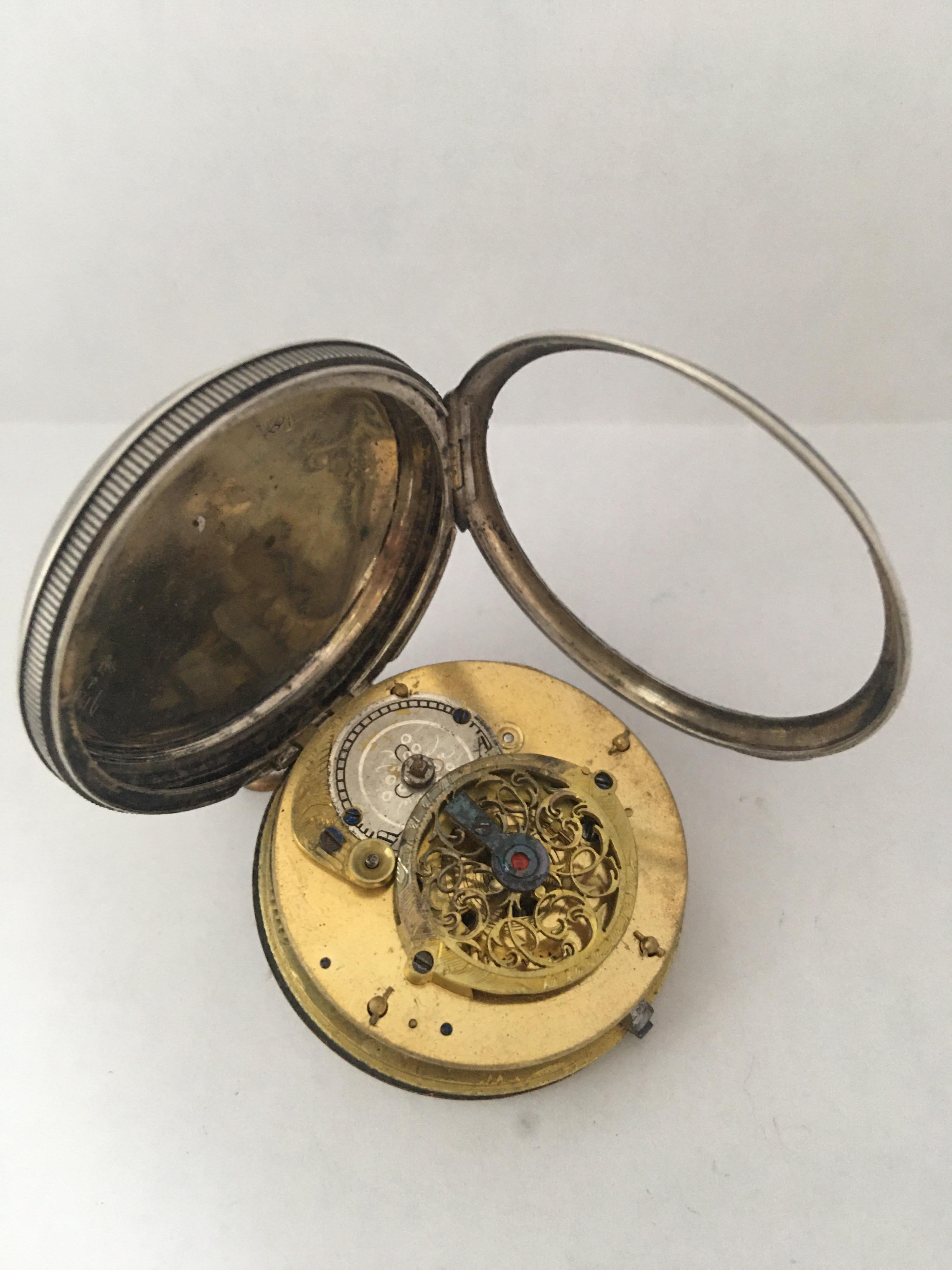 Early Rare Verge Fusee Silver Pocket Watch For Sale 1