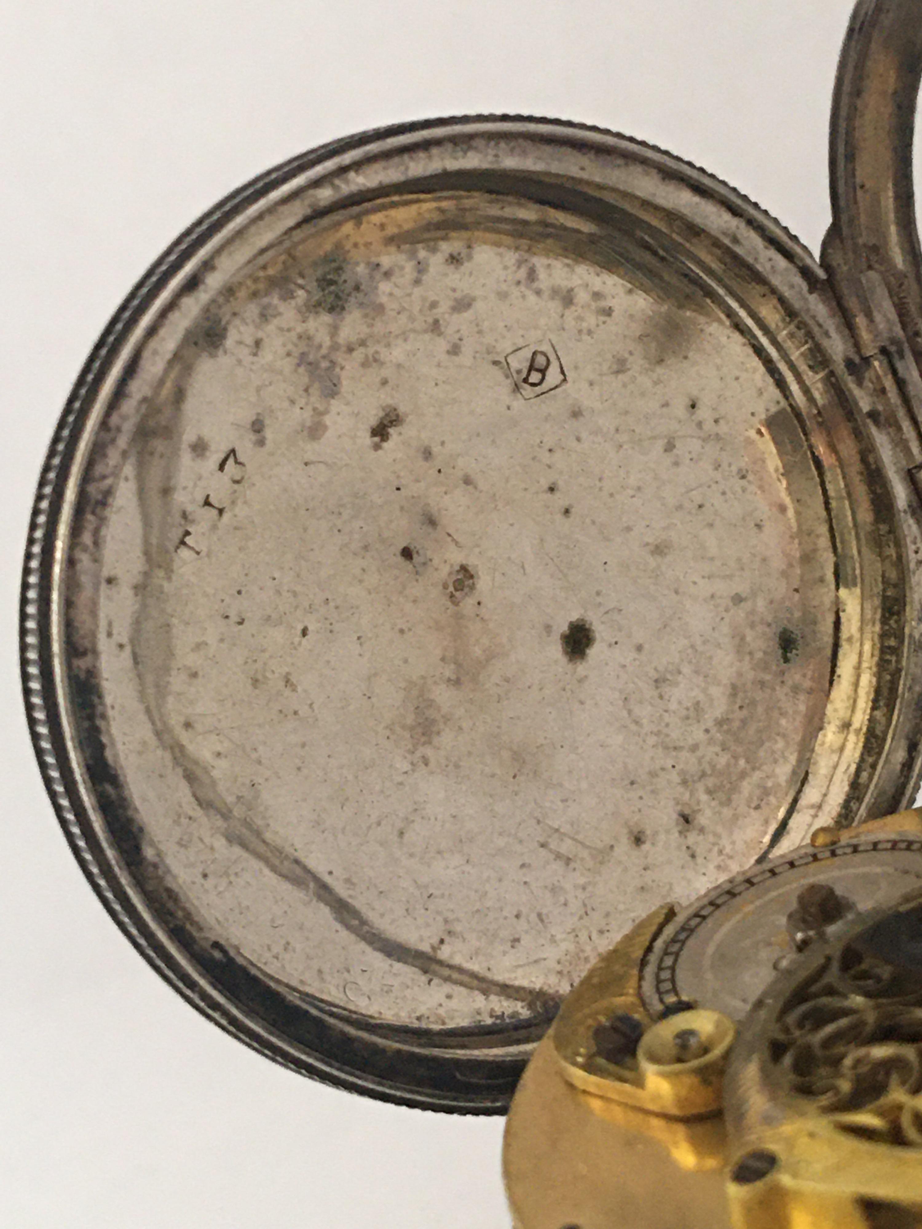 Early Rare Verge Fusee Silver Pocket Watch For Sale 2
